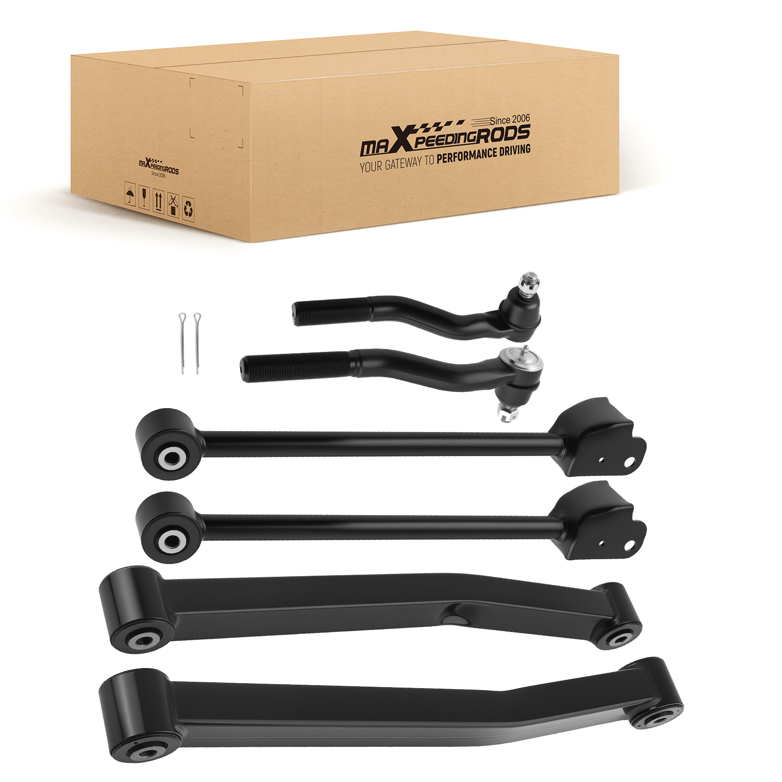 Front Suspension Control Arms Tie Rod Ends for 2007 2008 - 2018 Jeep Wrangler JK