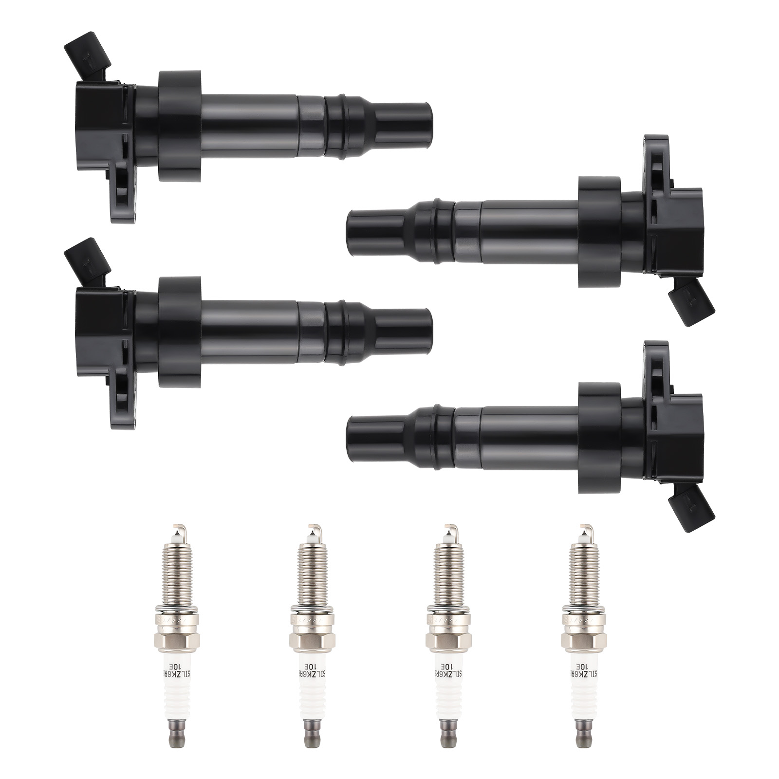 Ignition Coil Spark Plug Set Kit UF652 for Hyundai Accent Kia Rio Soul 1.6L L4