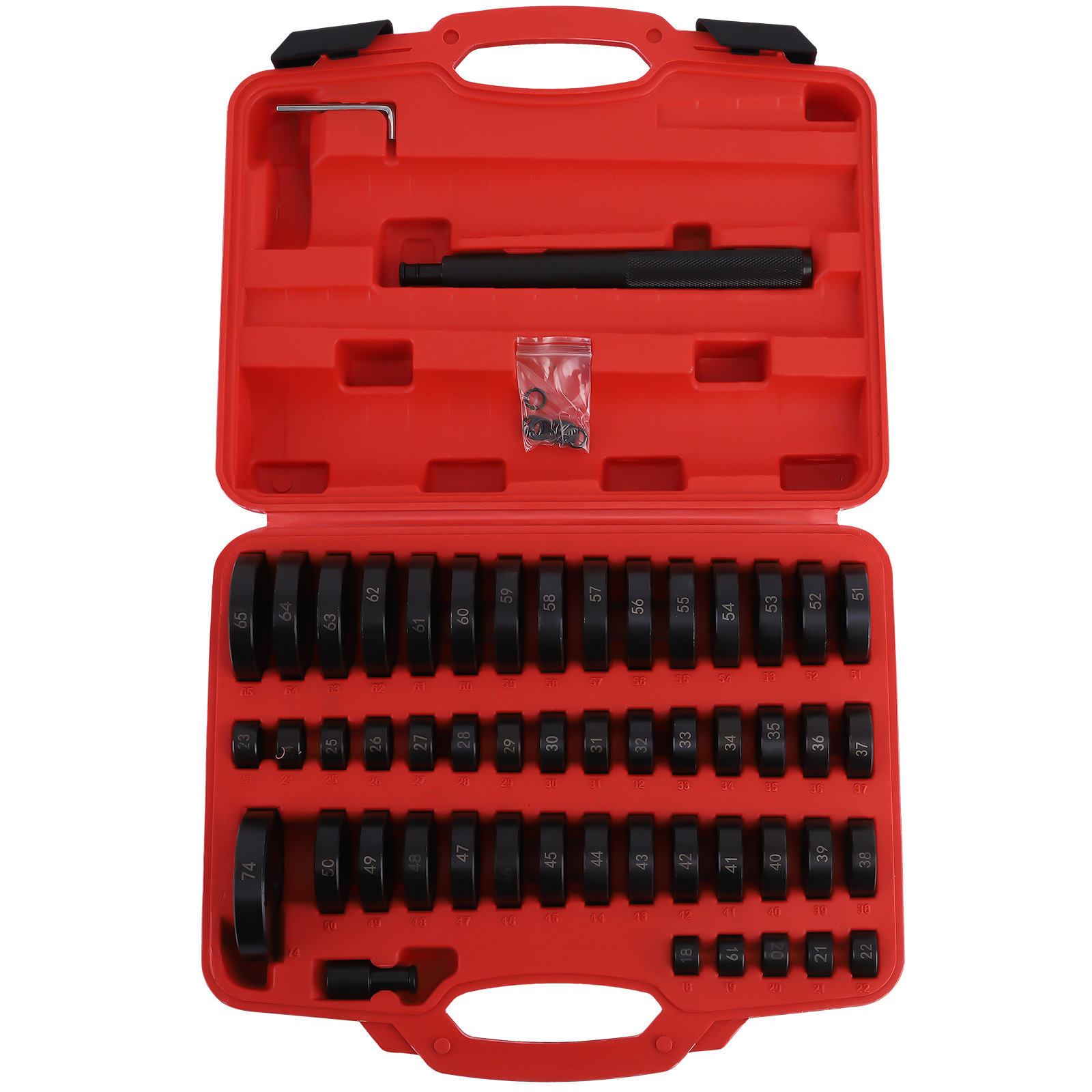 Seal Tool Bushing Bearing Press Push Disc Driver Set 18-65mm 21 22 23 24mm 52pc