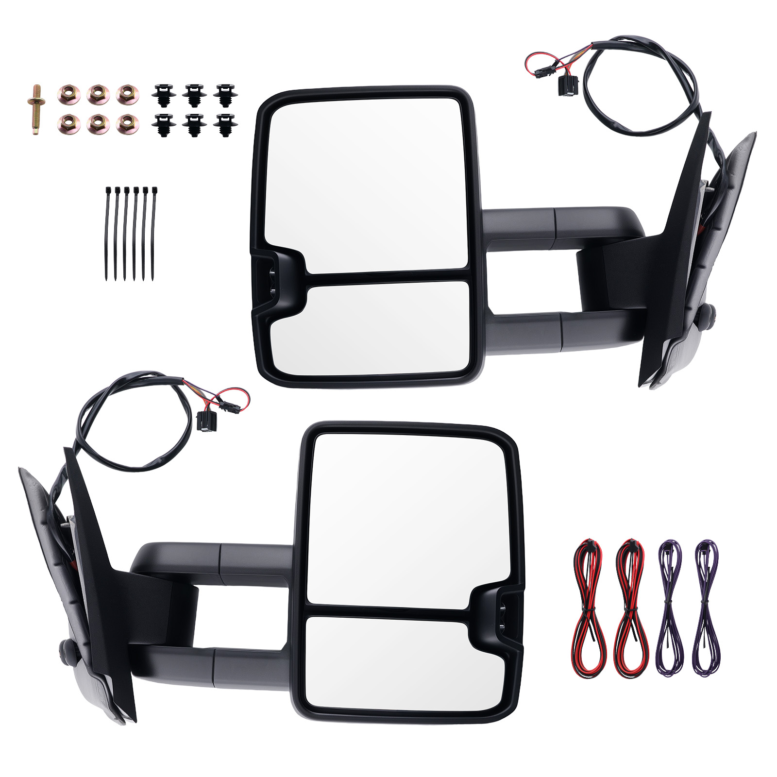 Power Heated Tow Mirror for Chevy Silverado 2008-2013 Signal Lights Chrome