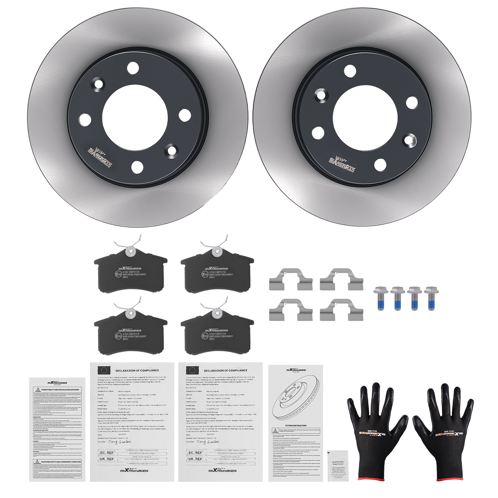 Brake Discos Freno+Pastillas Trasero for Citroën C4/Xsara Picasso 4246W9