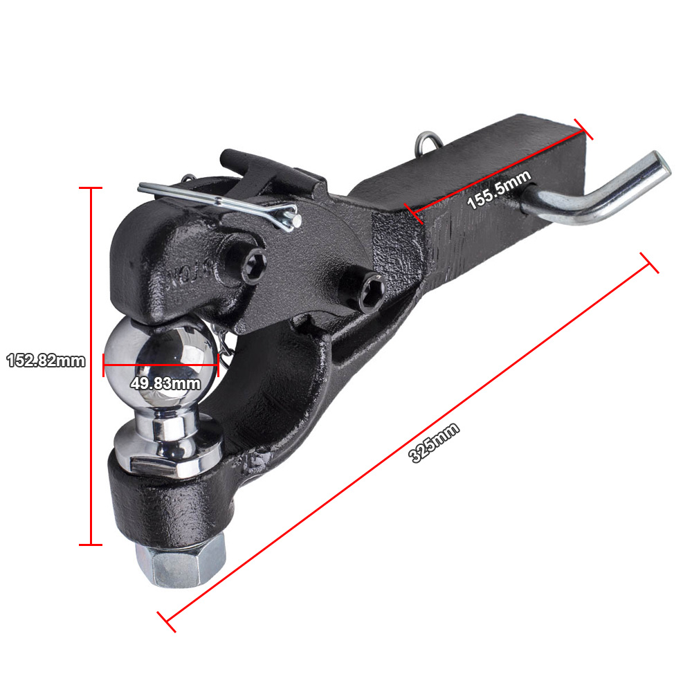 Heavy Duty 8 Ton Ball Combo Pintle Hook Tow Hook Hitch Towing 4x4 4WD