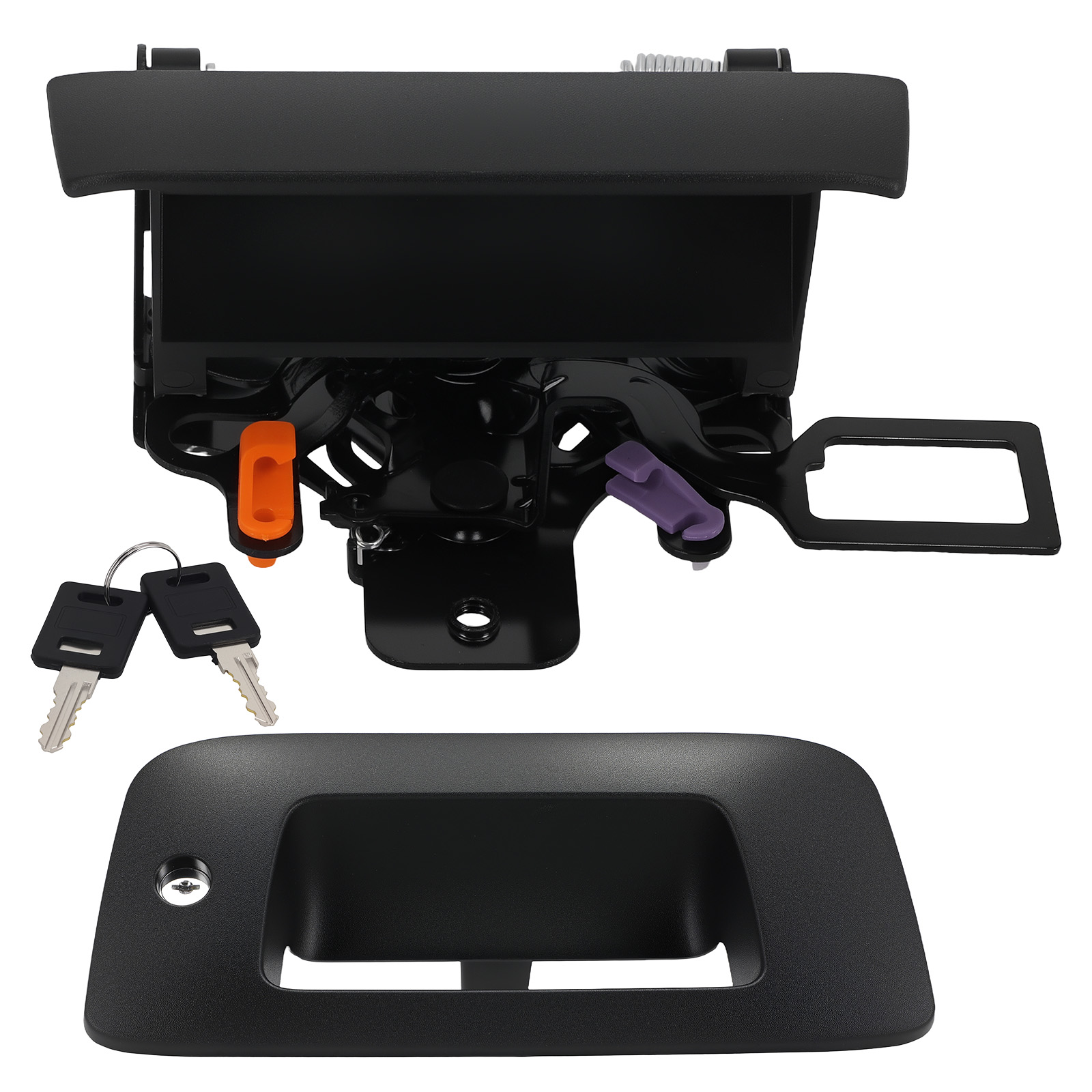 Black Rear Tailgate Handle Lock for Silverado 1500 2007-2013 22755305 with 2 Key