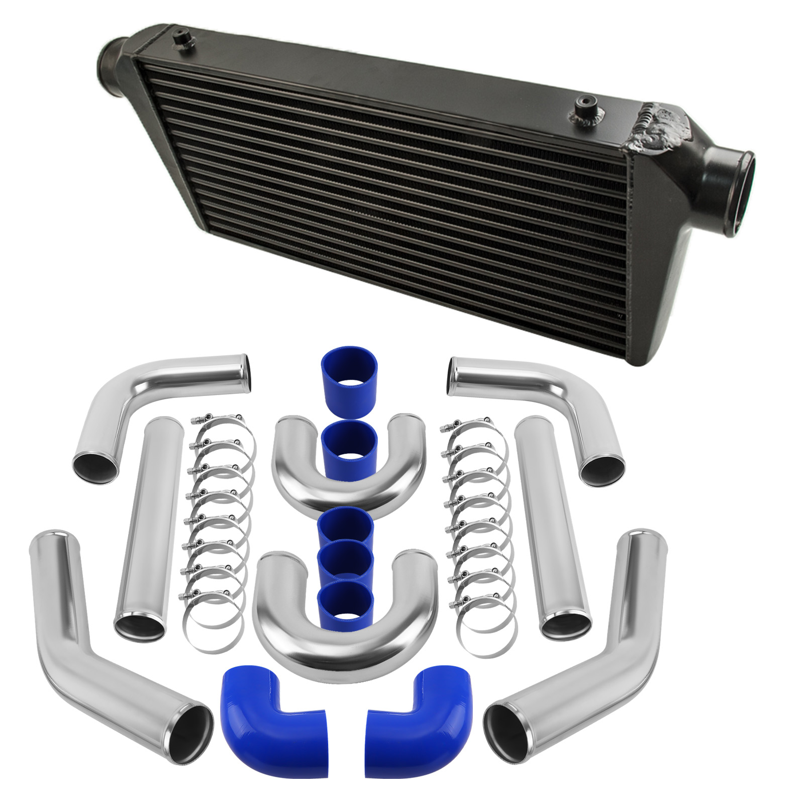 600 x 300 x 76mm Negro Intercooler + 3