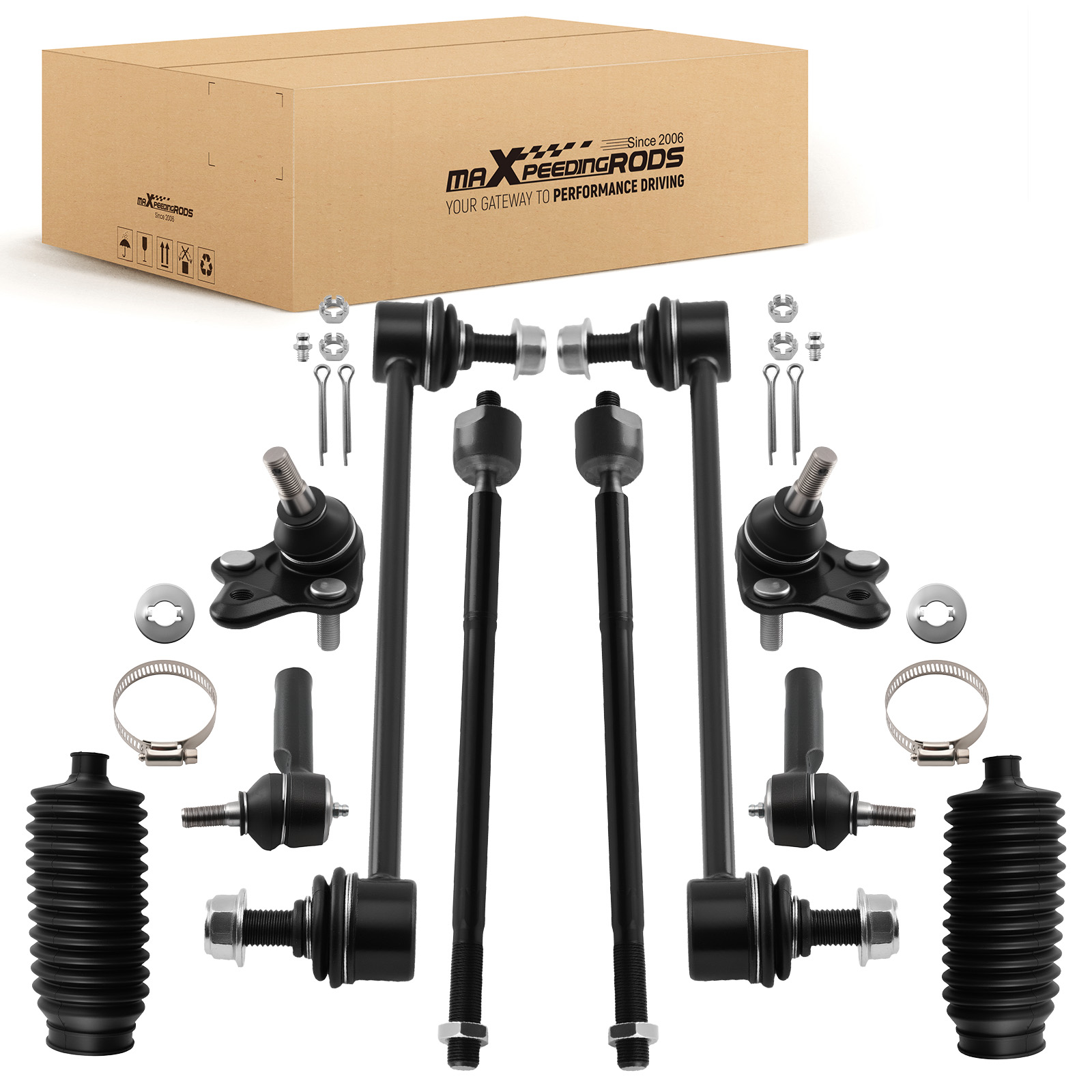 10PC Front Tie Rod Sway Bar Lower Ball Joint for Toyota Corolla 2009-2018 K90309