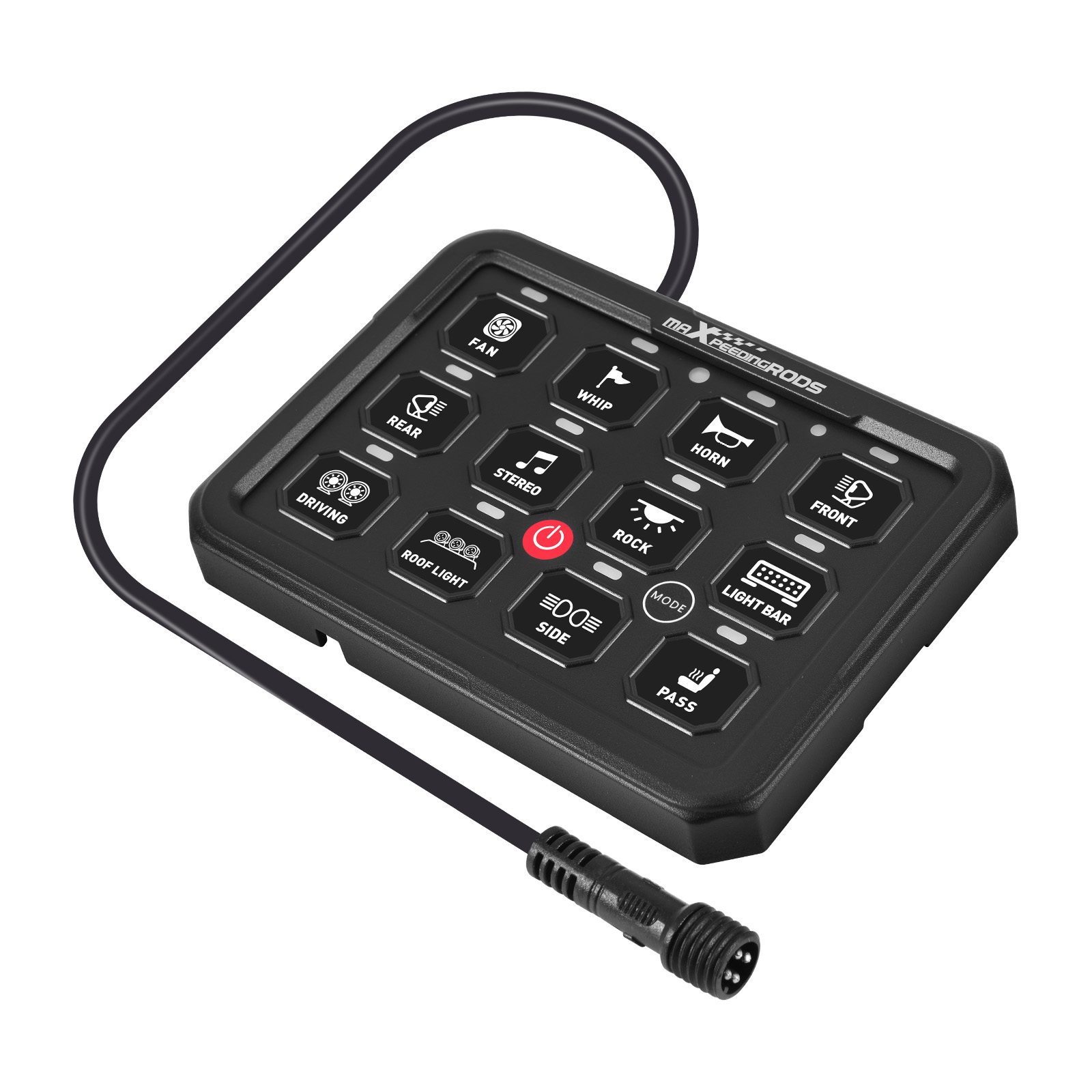 12 Gang Touch Panel für Offroad Fahrzeug LKW SUV 960W Wasserdicht IP67 Schwarz