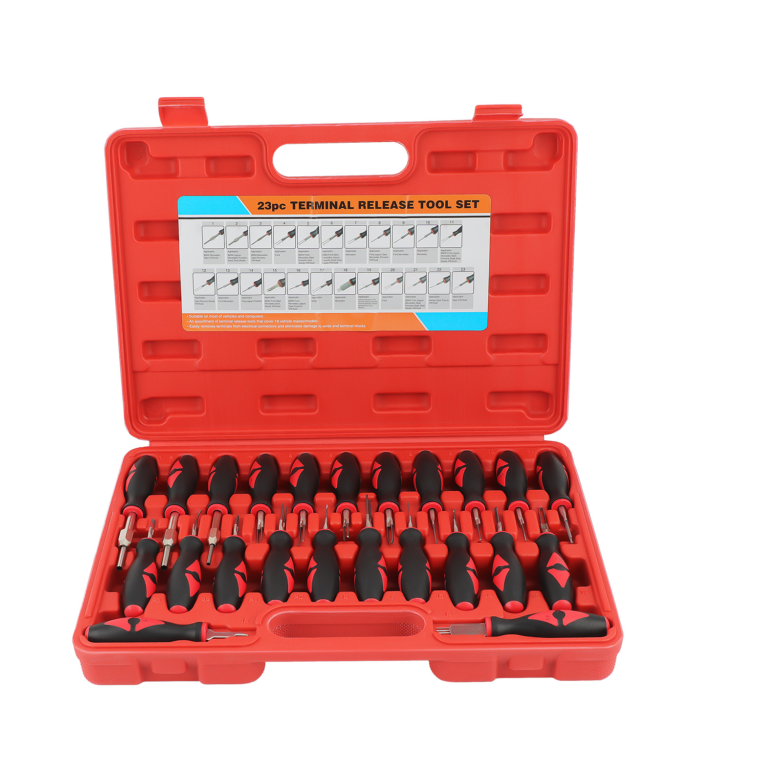 23pcs Auto Wire Terminal Connector Release Removal Crimp Pin Extractor Tool Kit