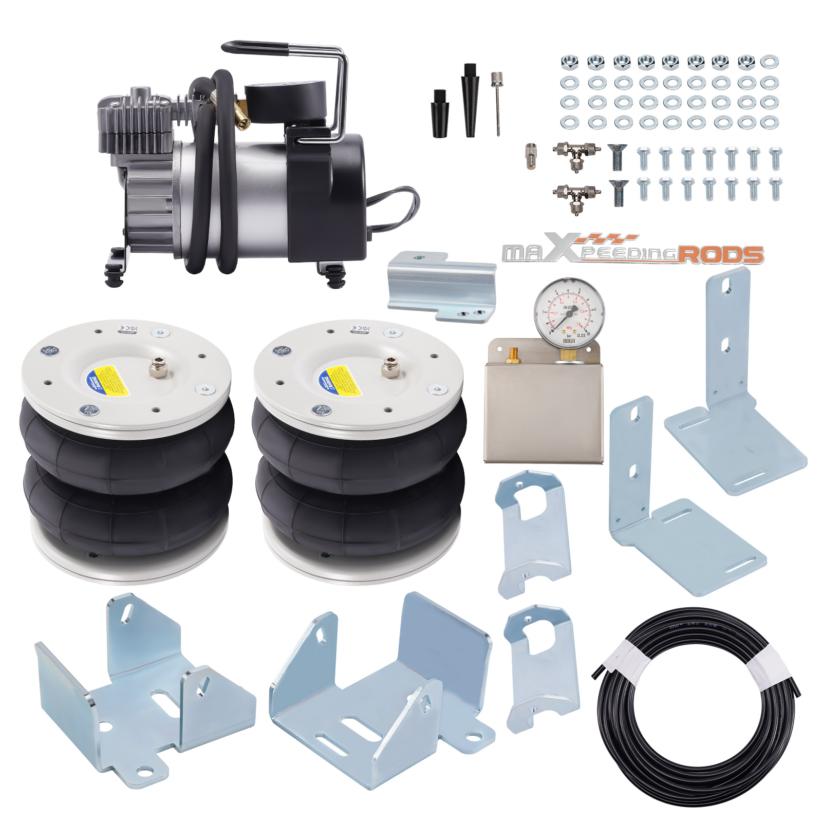 2X Luftfederung Hinten + 12V Kompressor Kit for Ford Transit TWIN RWD 350 RWD