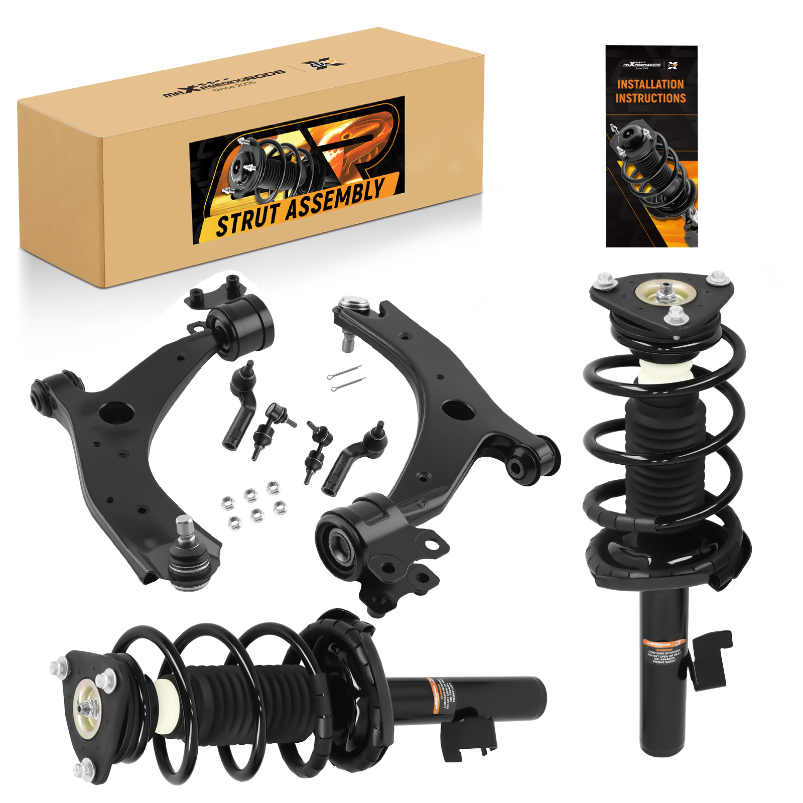 Front Struts w/ Coil Spring Control Arms Assembly for MAZDA 5 2006-2010 FWD