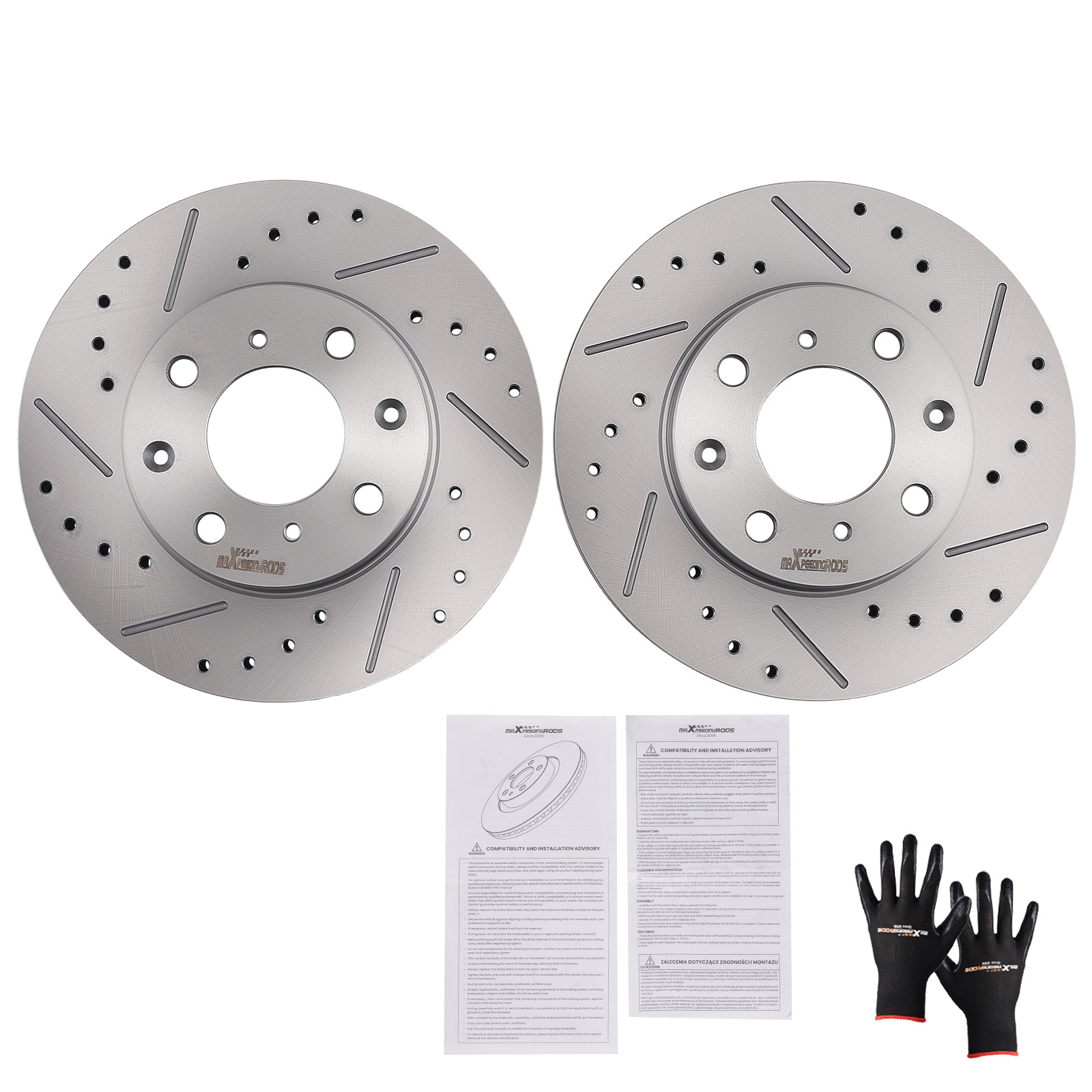 Front Dirver & Passenger Side Brake Rotors for Honda Civic/CRX/Civic Del Sol