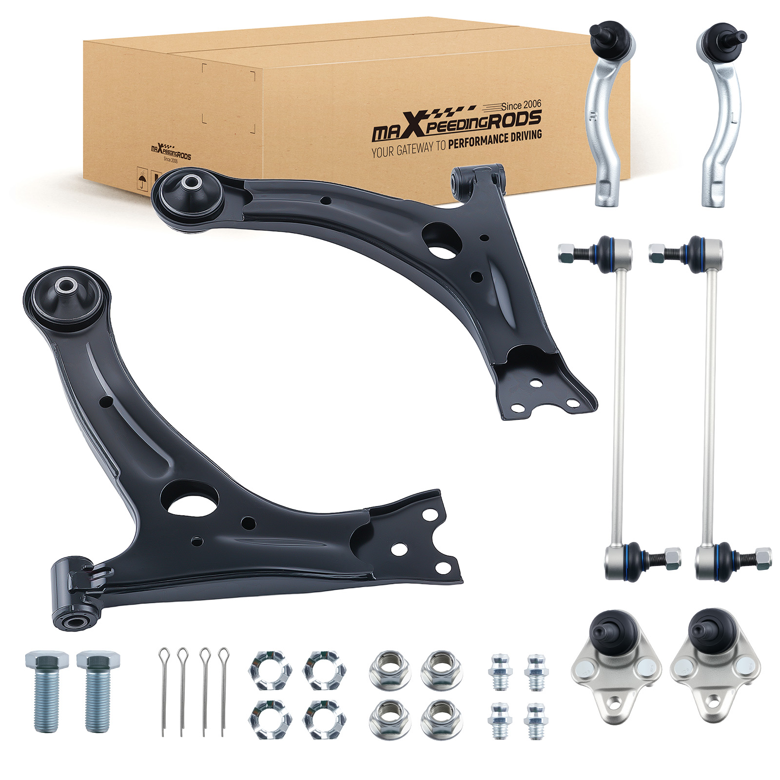 Front Lower Control Arm +Ball Joint Sway bar Link 8Pcs For TOYOTA CELICA 2000-05