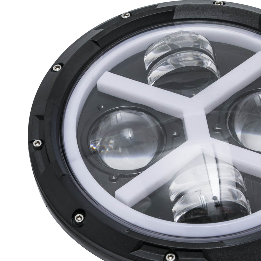 Round LED Headlight Kit for Jeep Wrangler JK 2/4 Door 2007-2015 7