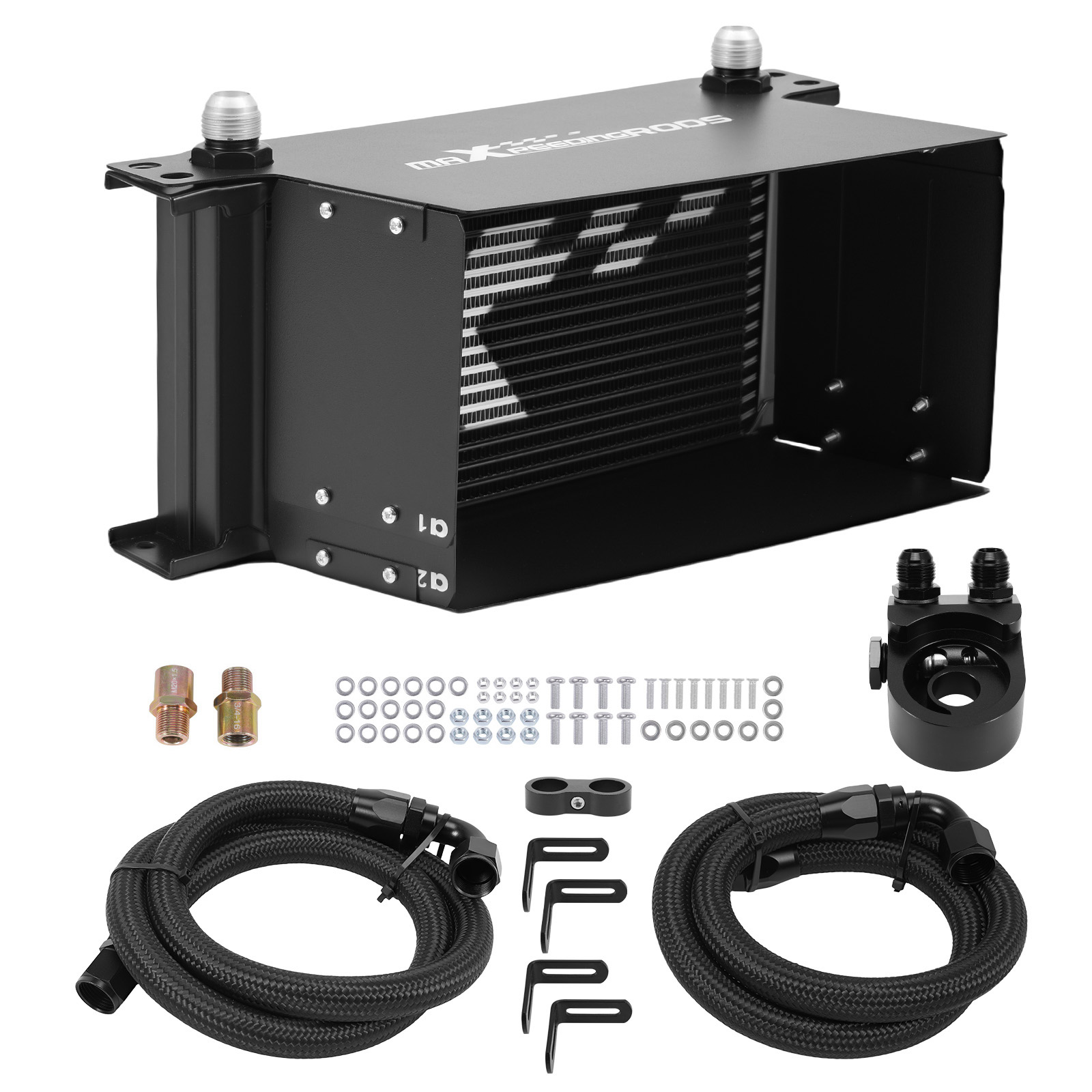 19 Reihen Ölkühler Kit Universal Aluminium AN10 mit Thermostat Adapter 65°C