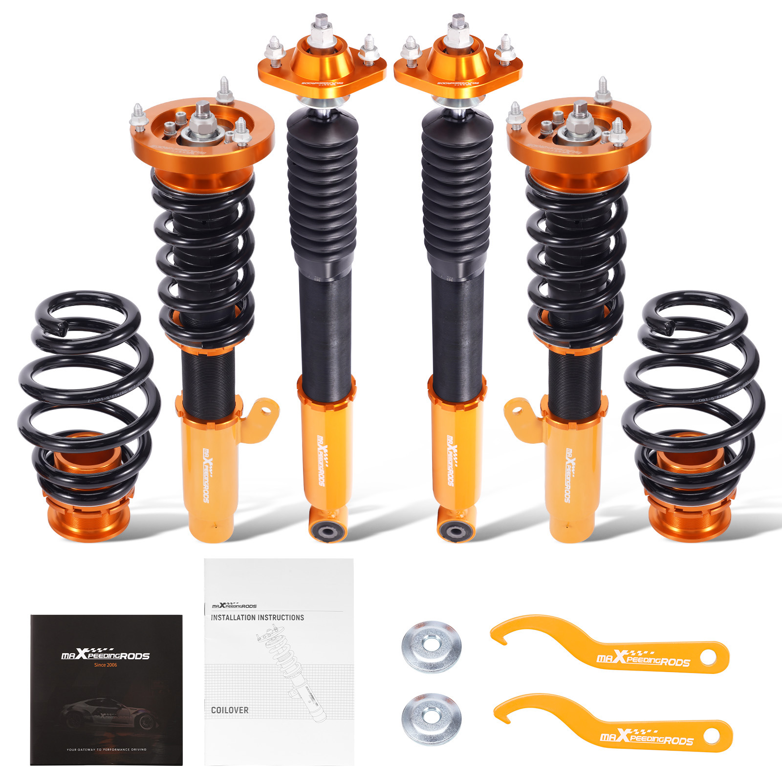 Komplettes Gewindefahrwerk Schraubenfederbeine for BMW E46 3er 98-05 Doppelrohr