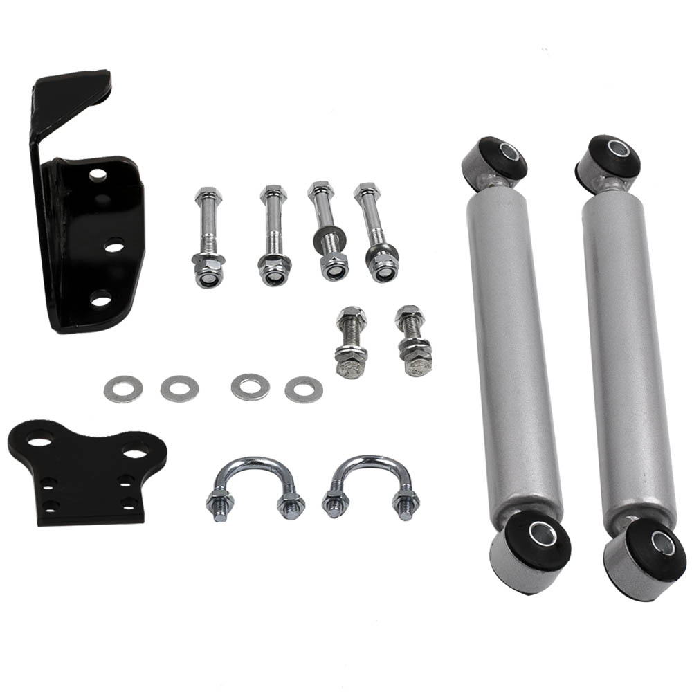 For Jeep YJ Wrangler 4WD Dual Steering Stabilizer Shock ...