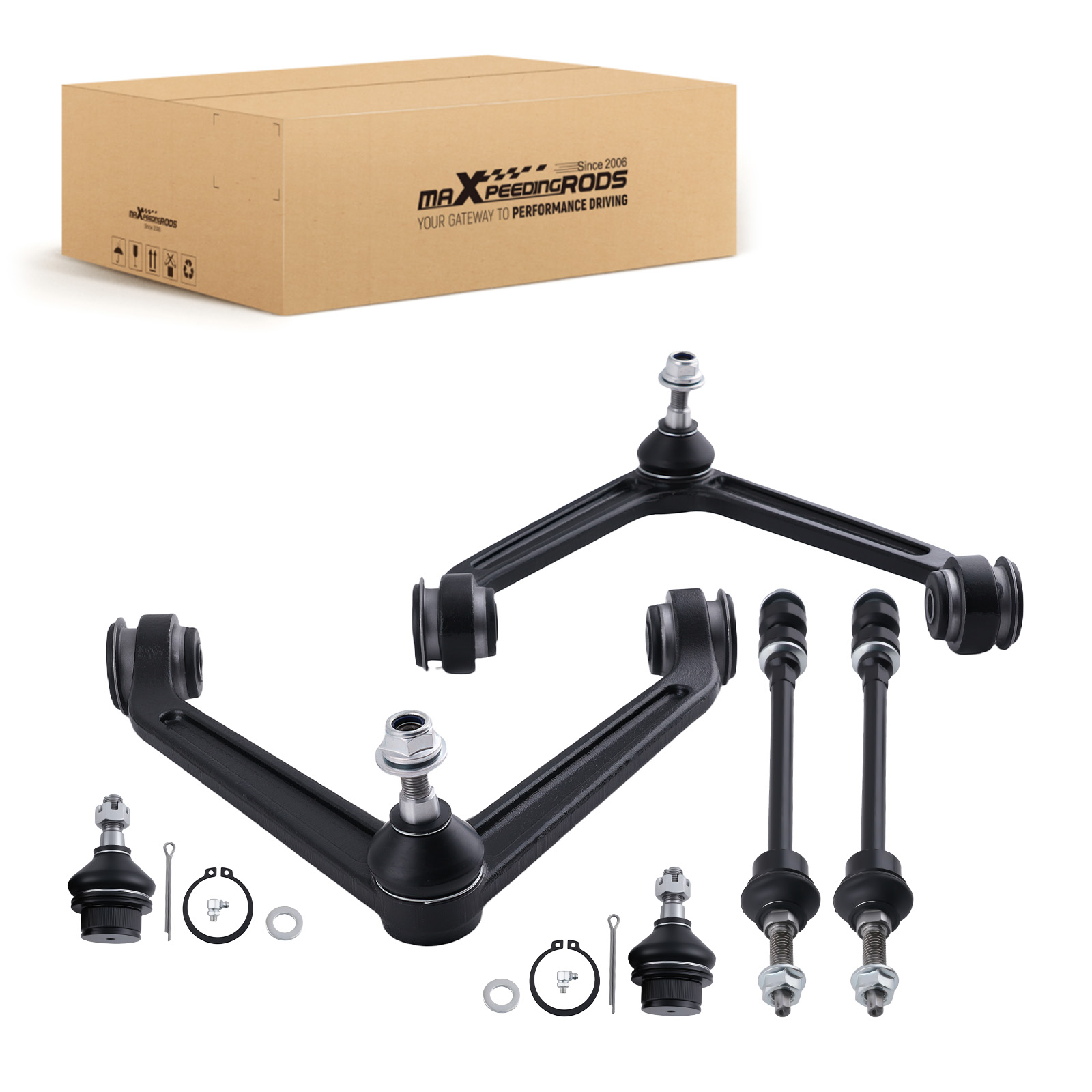 6x Front Upper Control Arms Ball Joint Sway Bars for 2002 -05 Dodge Ram 1500 4x4