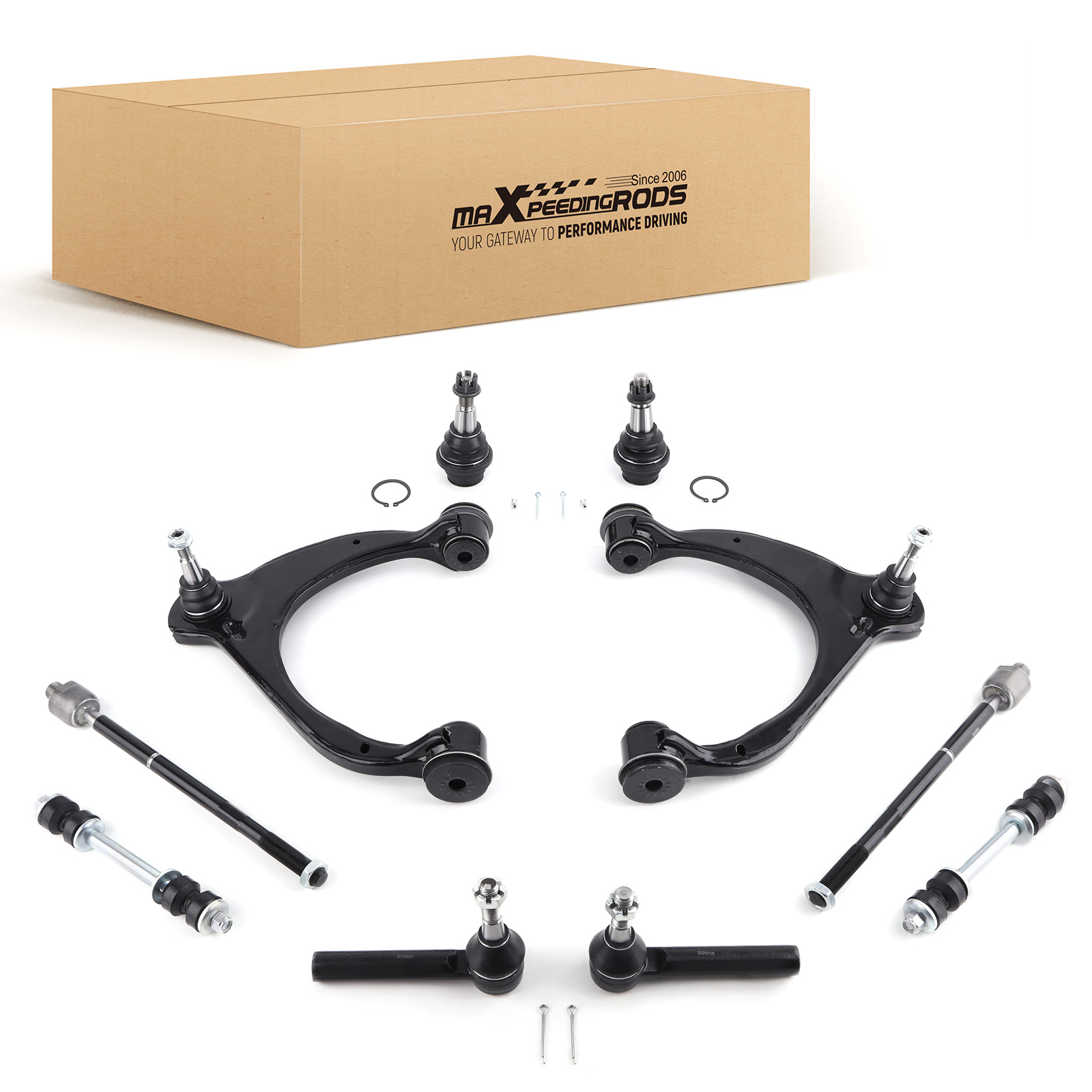 Front Upper Control Arms Sway Bar Links Tie Rods for Chevy Silverado Sierra 1500