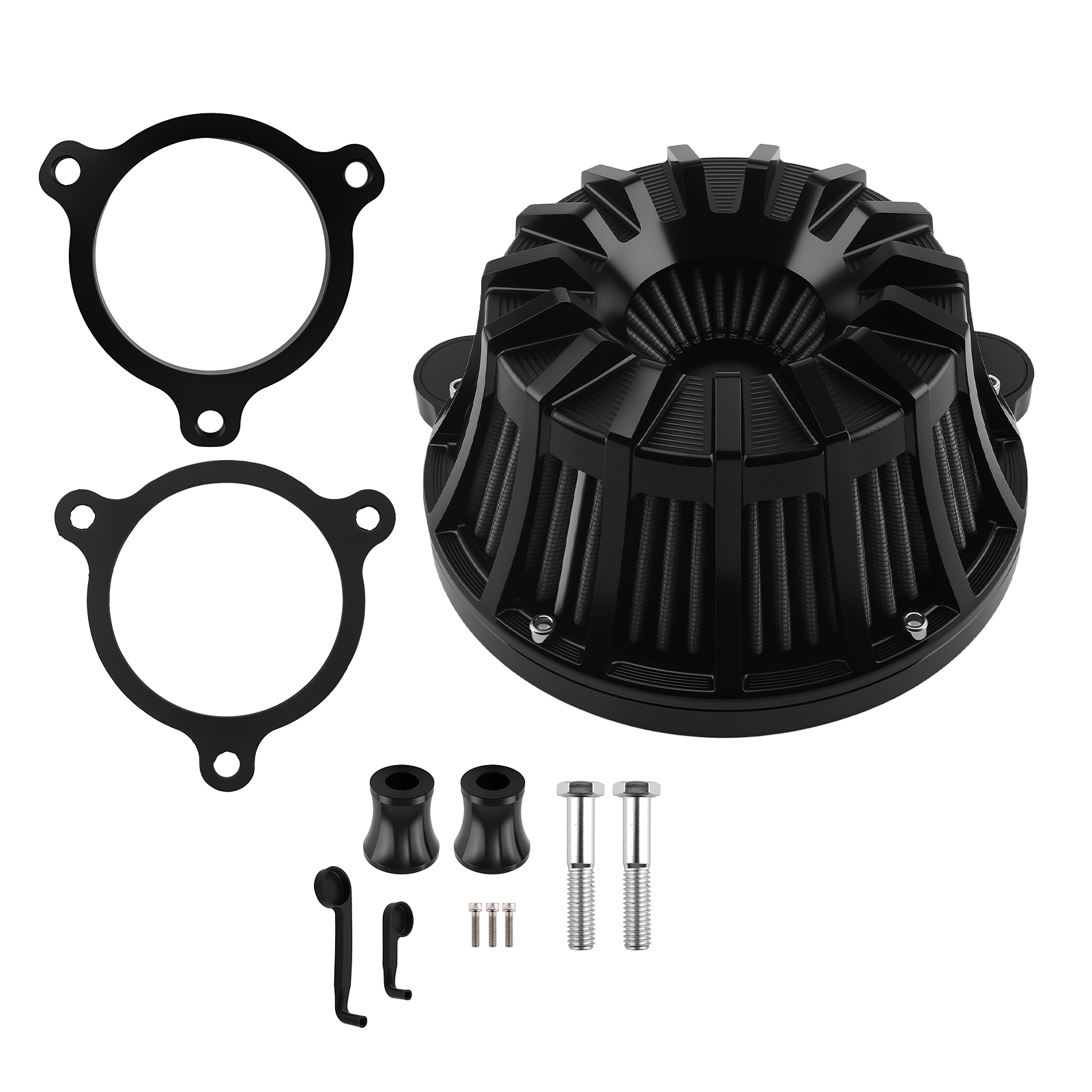 Aluminum Spike Air Filter for M8 Trike/Touring 2017-2023 Black Turbine