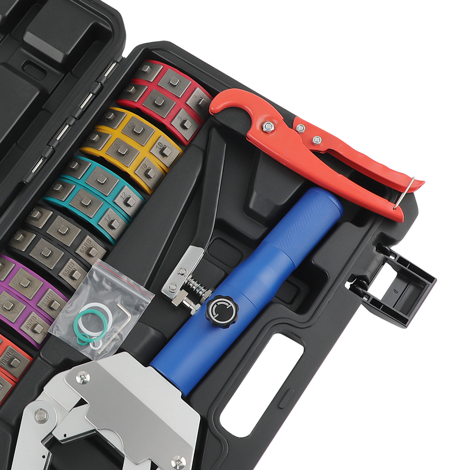 Auto AC Repair Tool Kit 71500 Hydraulic Crimper with 7 Dies Set #6-#12