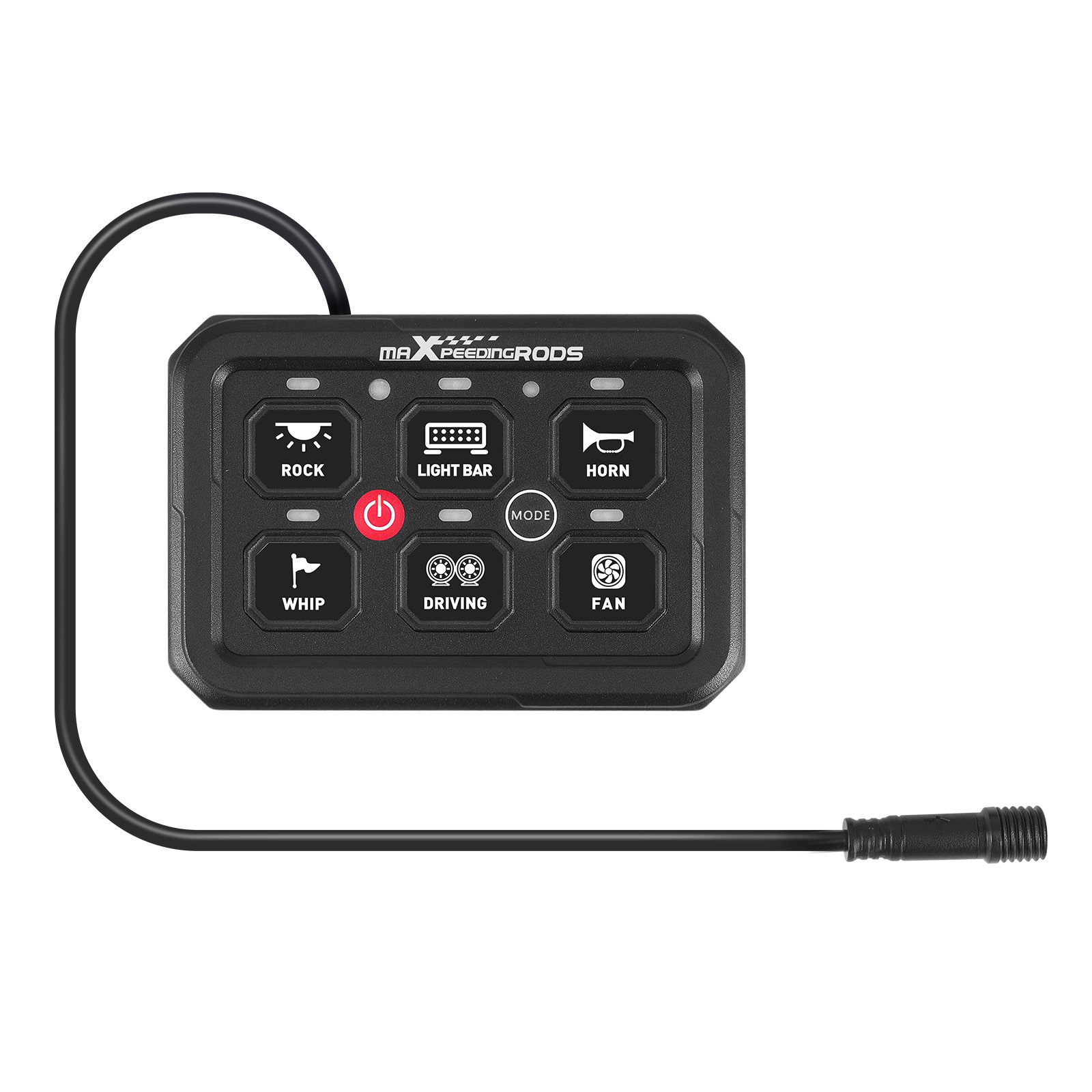 Touch Switch Panel 6 Gang For Off-Road Vehicle SUV Pickup RGB Backlight 60A Max