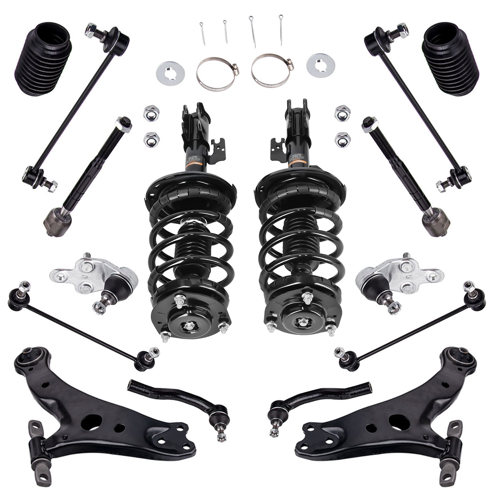 16pc Front Struts Coil Springs + Control Arms Kit For Toyota Camry 2007-2011