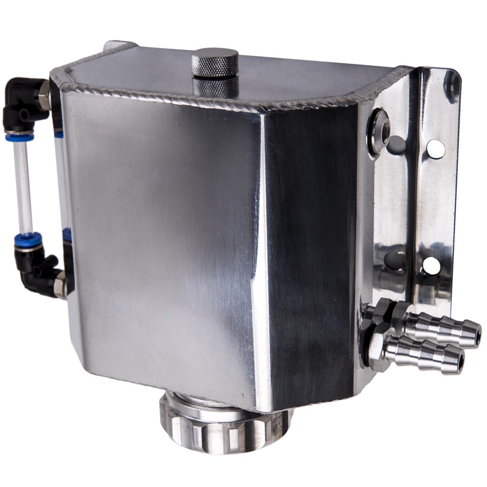 1L Radiator Coolant Overflow Aluminum Bottle Recovery Water Tank Bottle Slivery