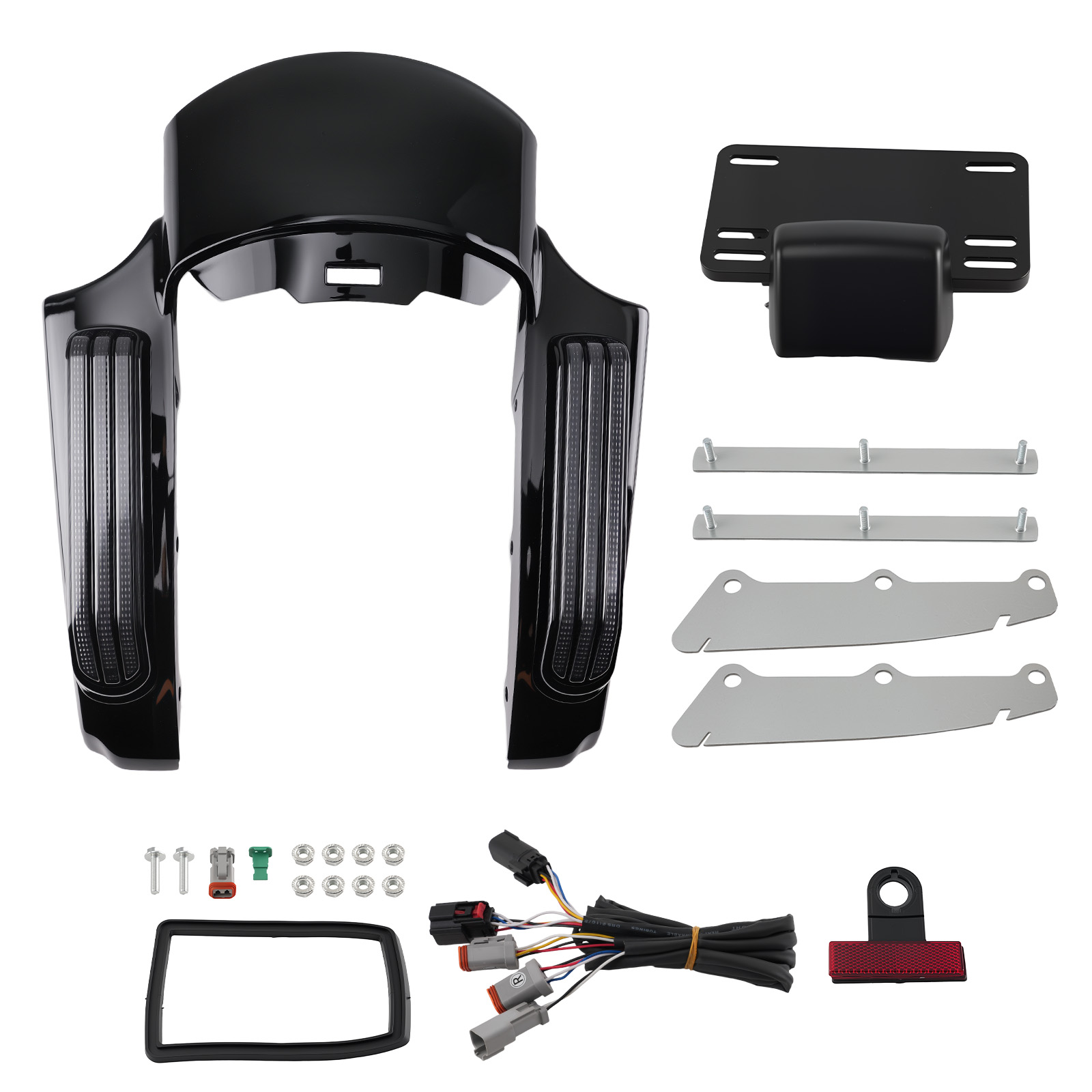 Rear Fender With LED for Touring 14+ Fascia Smoke Signal Light ABS Plastic