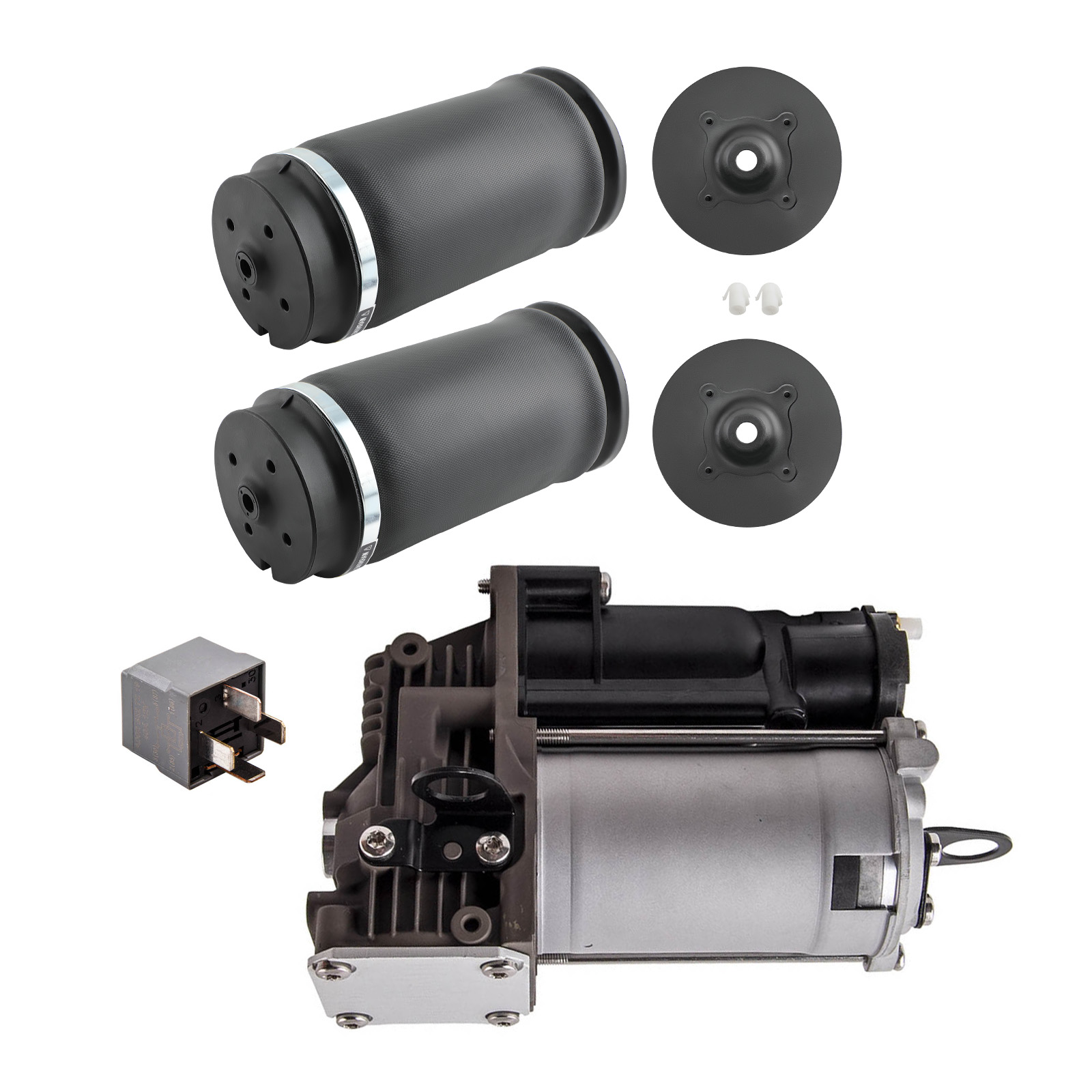 1x Air Compressor +2x Air Suspension Bag for Mercedes ML W164 GL X164 1643201204