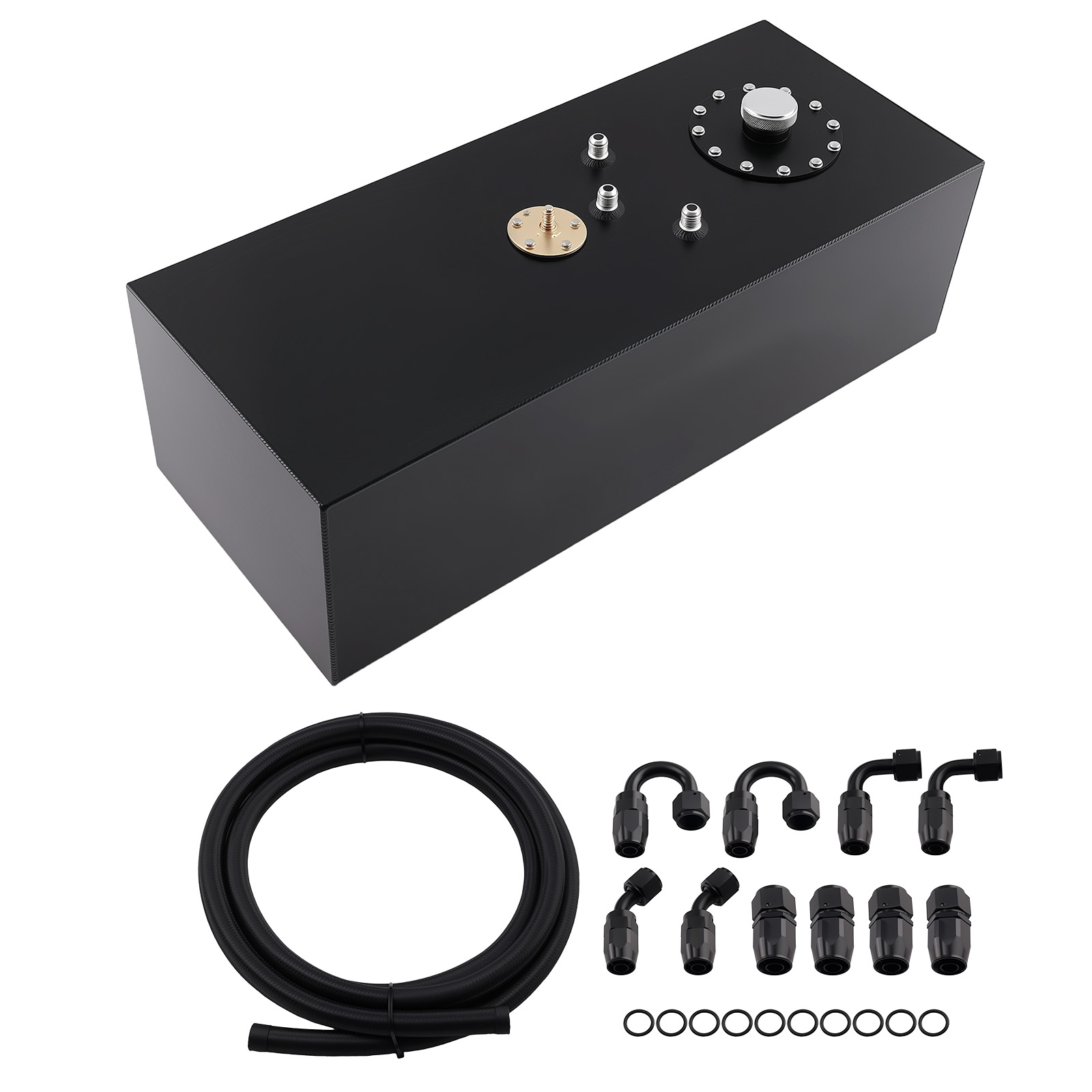 15 Gallon Aluminum Racing Fuel Cell Tank Gasoline with Cap Level Sender for Car
