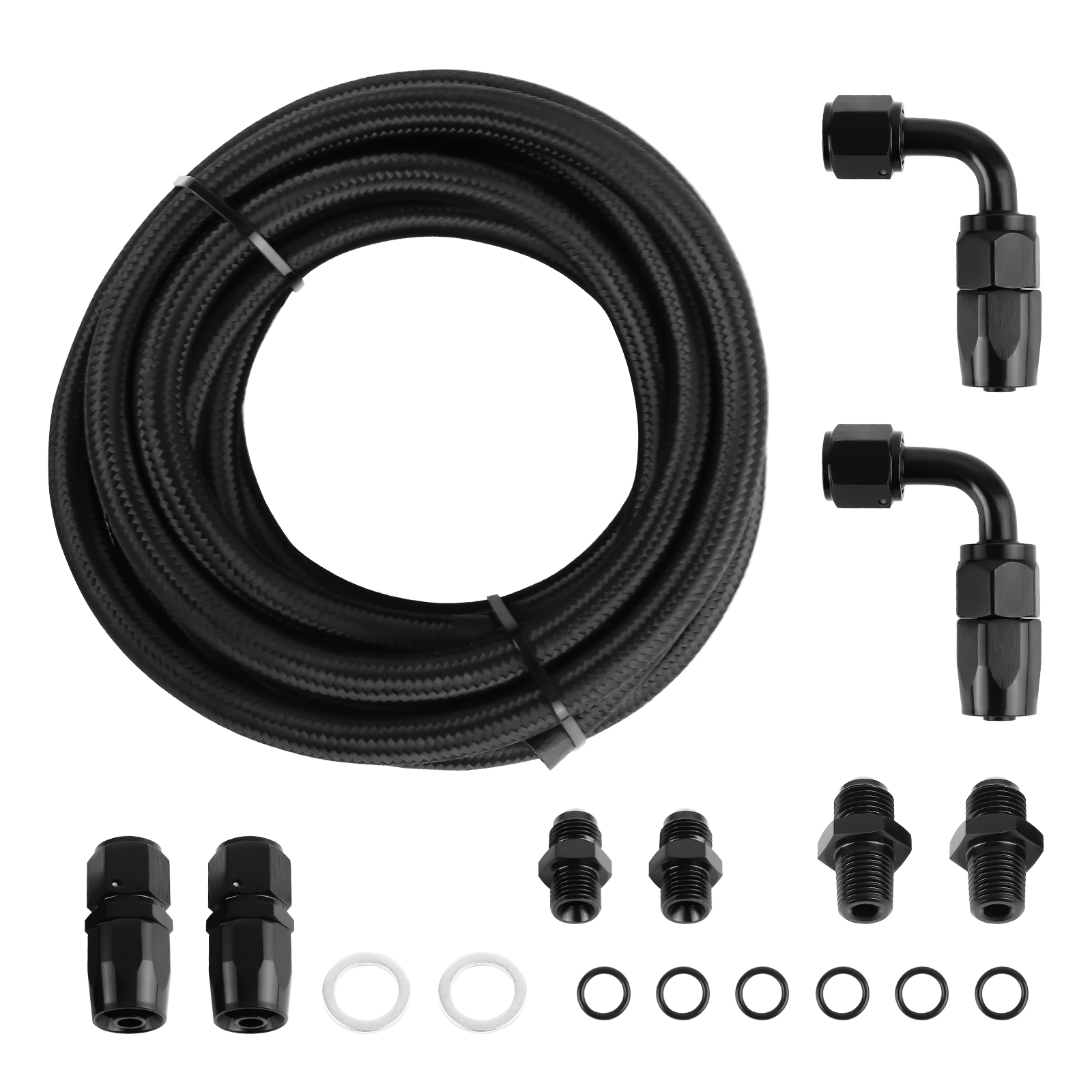 2pcs Automatic Transmission 6-AN Cooler Hose Line Kit Fit For 4L60E 4L65E