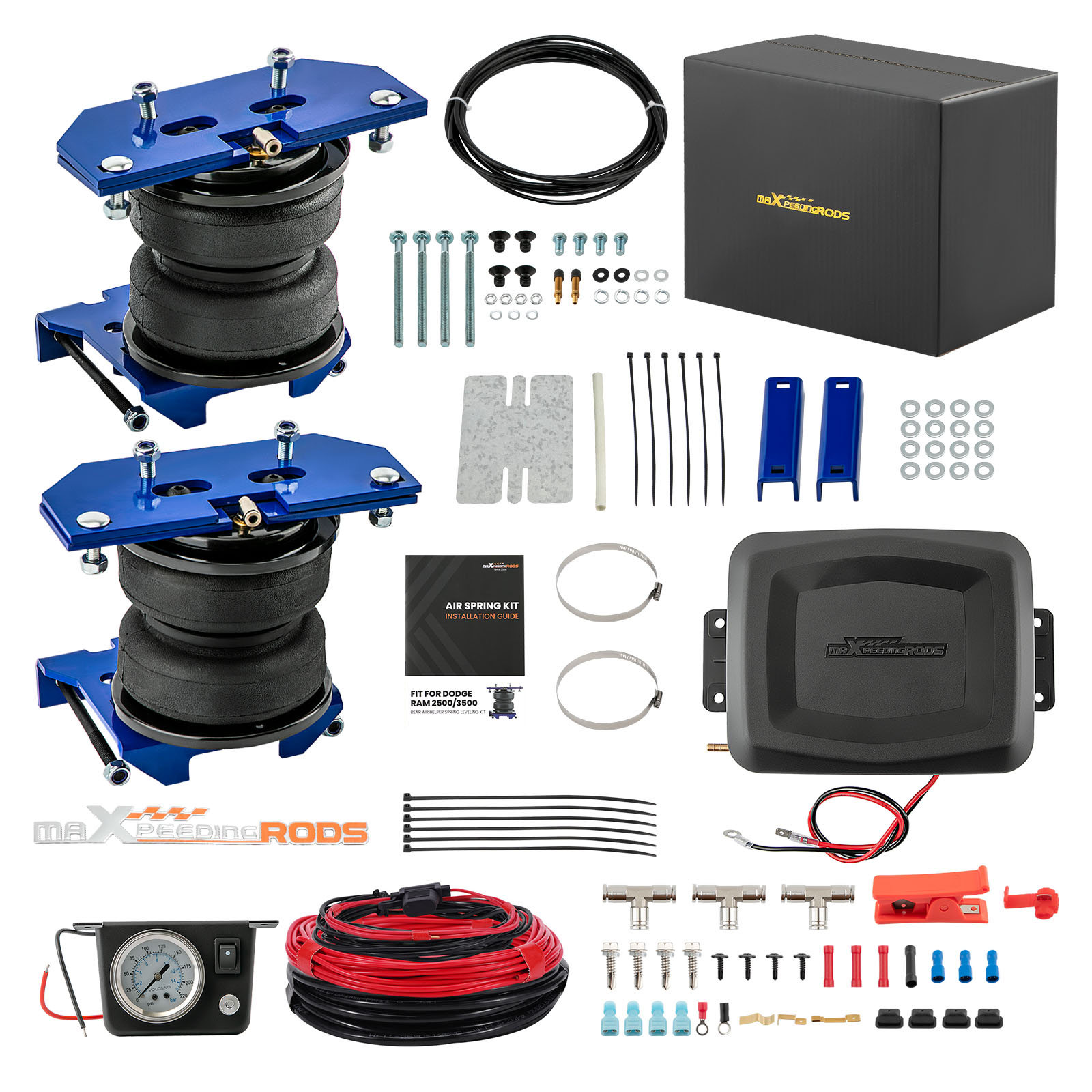 Air Suspension Springs Controller Kit + Air Spring Bag Fit Ram 2500/3500 03-18