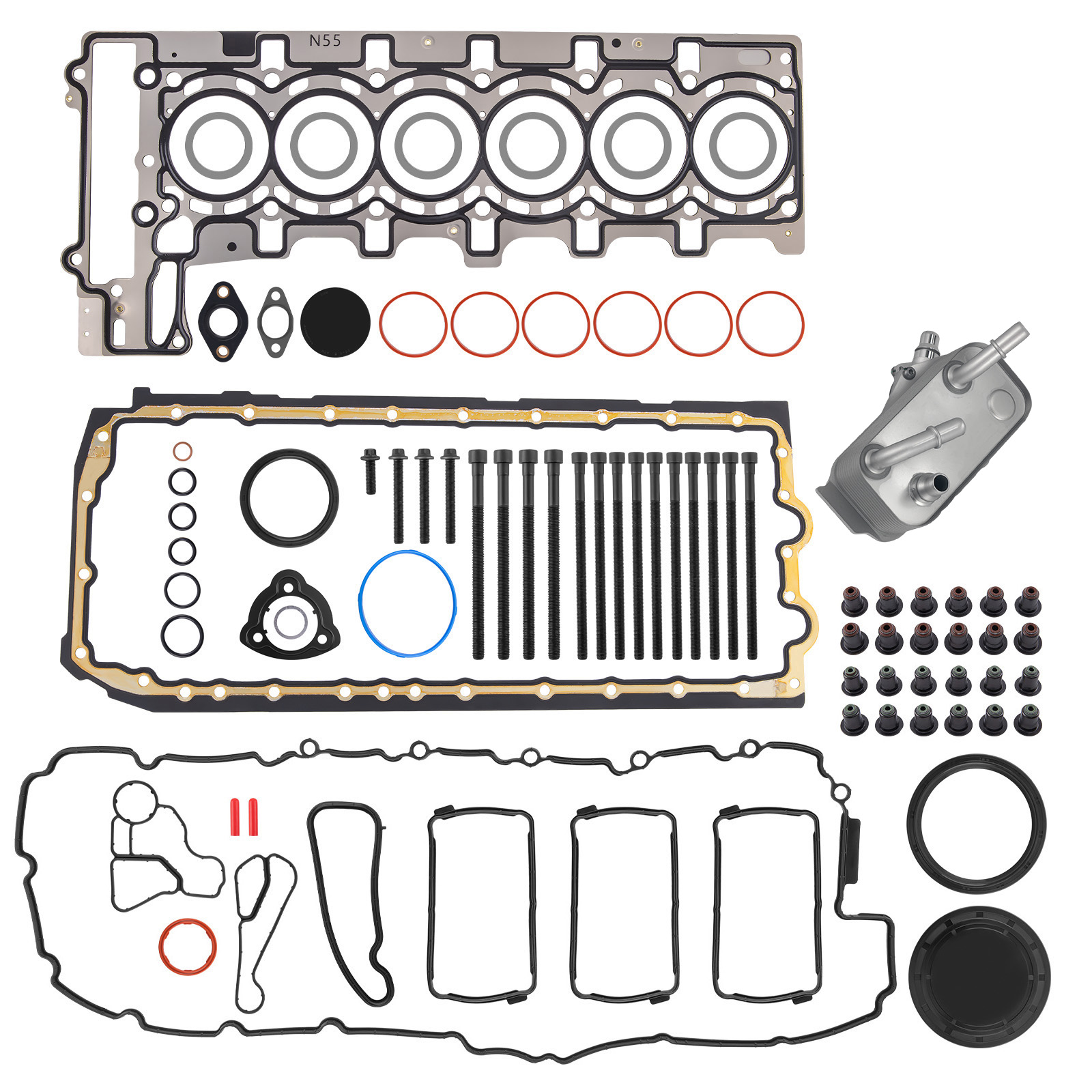 MLS Cylinder Head Gasket & Oil Cooler for BMW 335i E90 L6 3.0L 2010-2011