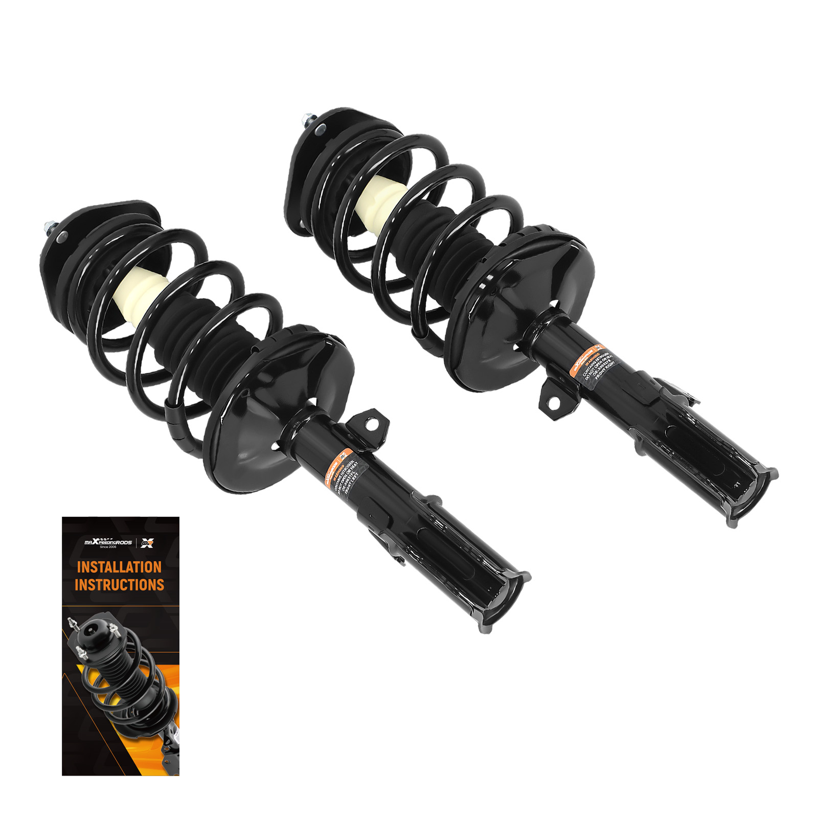 Kit 2 Complete Front Struts Shocks w/ Coil Spring For Toyota Corolla 2003-2008