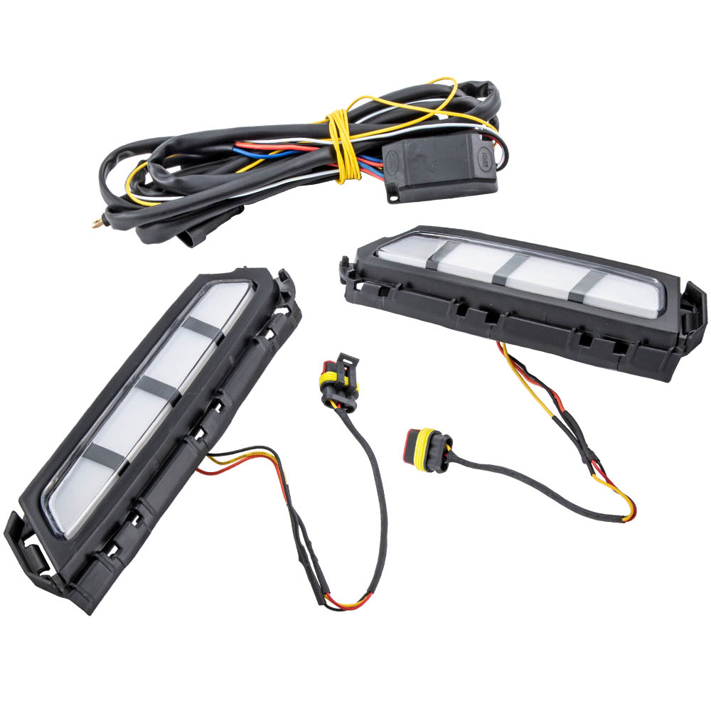 White LED DRL Amber Turn Signal Light Kit For Hyundai Elantra 2019-20 Left+Right