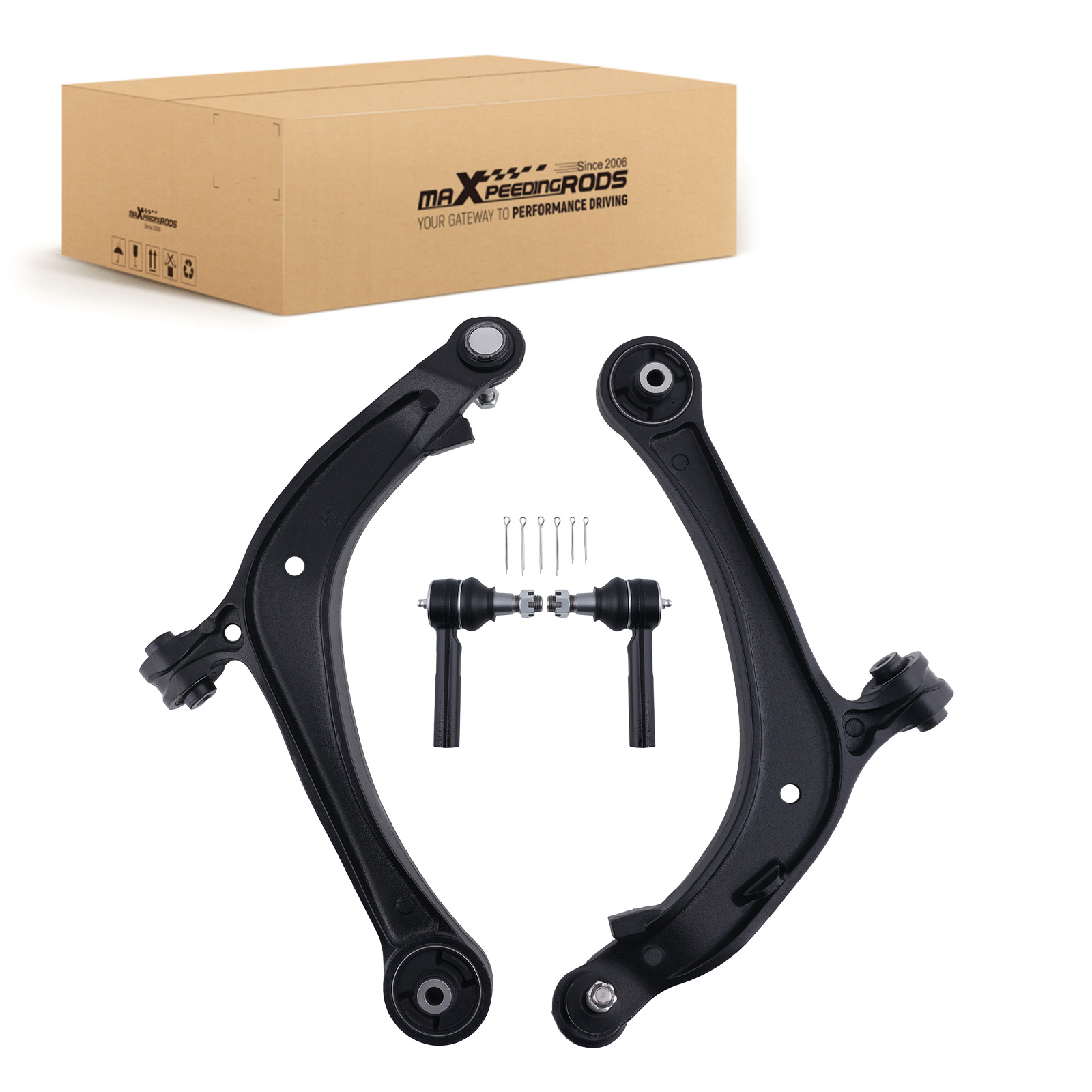 4x Front Suspension Lower Control Arms Tie Rods Kit for 2011-2017 Honda Odyssey