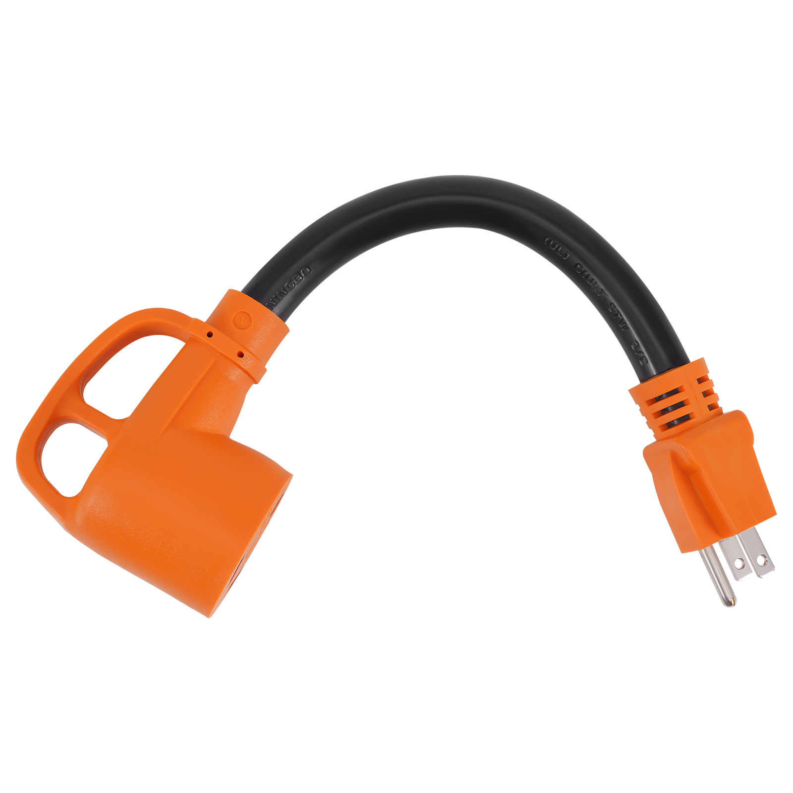 RV Generator Power Adapter Cable 15A-30A 125V Pure Copper Wire Orange 12inch
