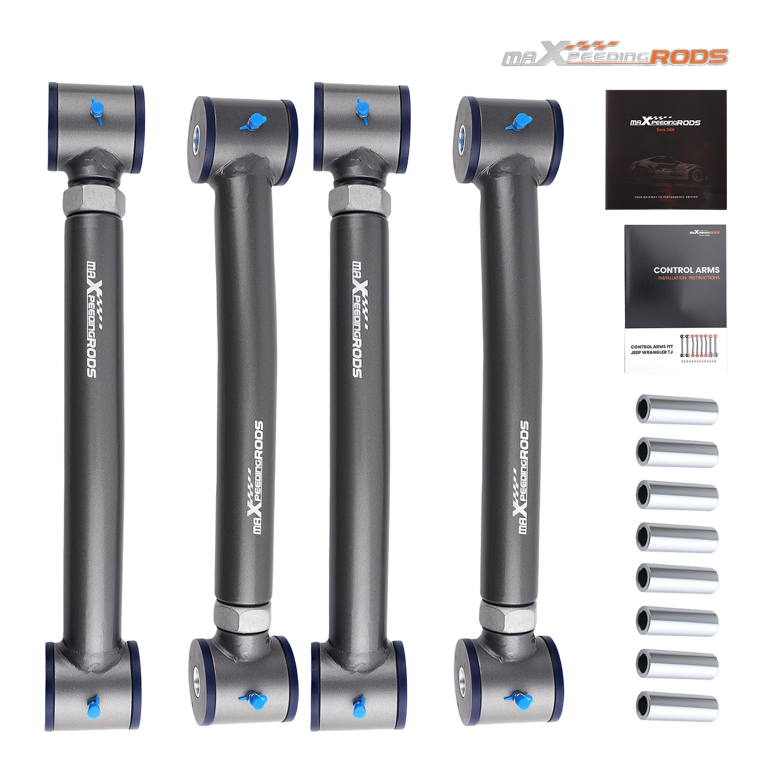 Front Rear Adjustable Lower Control Arm for Jeep Wrangler TJ 1997-2006 Poly Bush