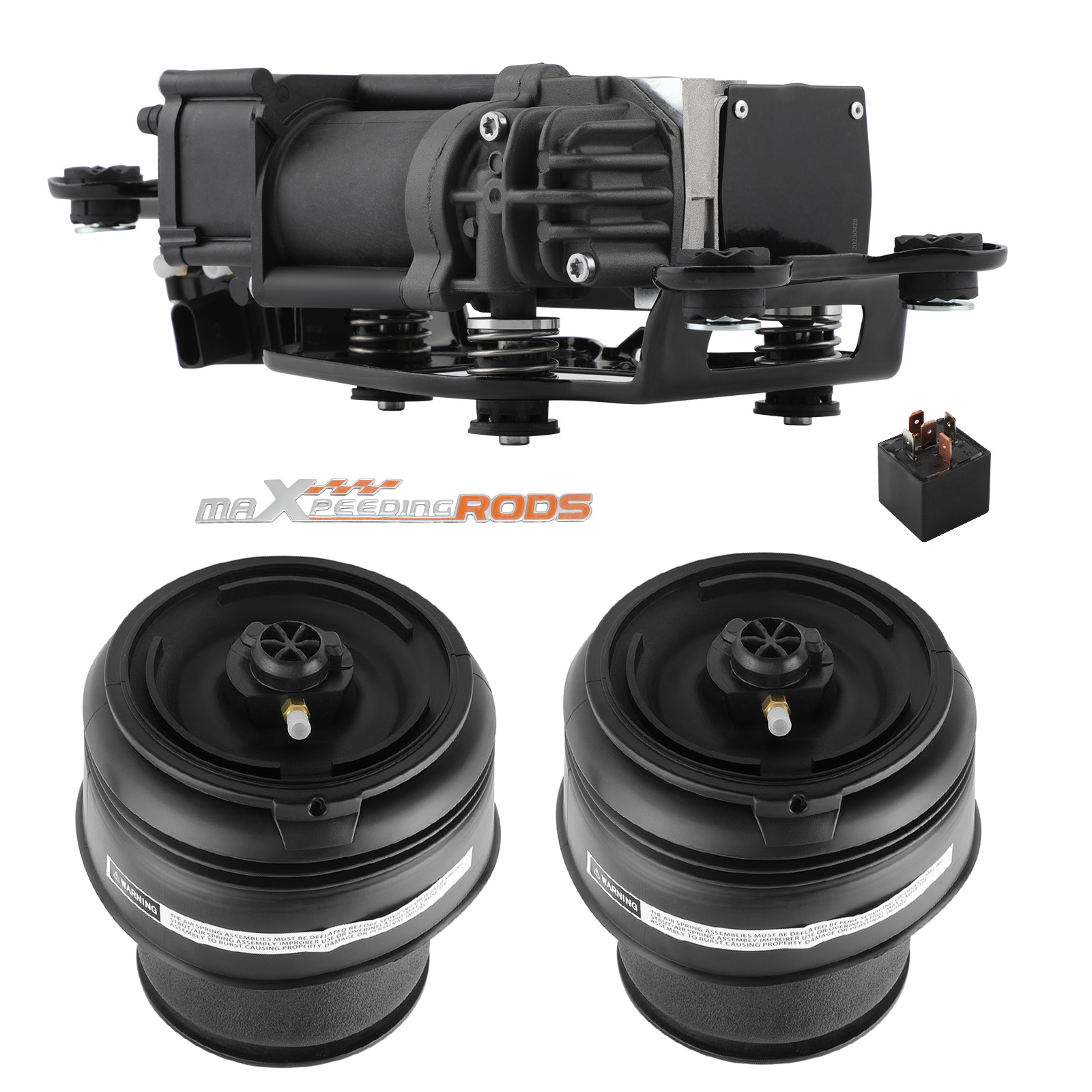 2X Luftfederung Hinten + Kompressor + Ventilblcok for BMW X5 F15 F85 X6 F16 F86
