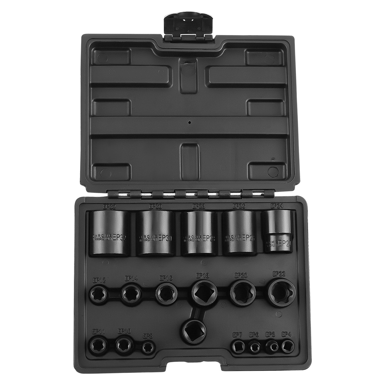 19pcs External Plus Socket Set 6 Point EP Socket 1/2'' drive EP26 EP28 EP30 EP32