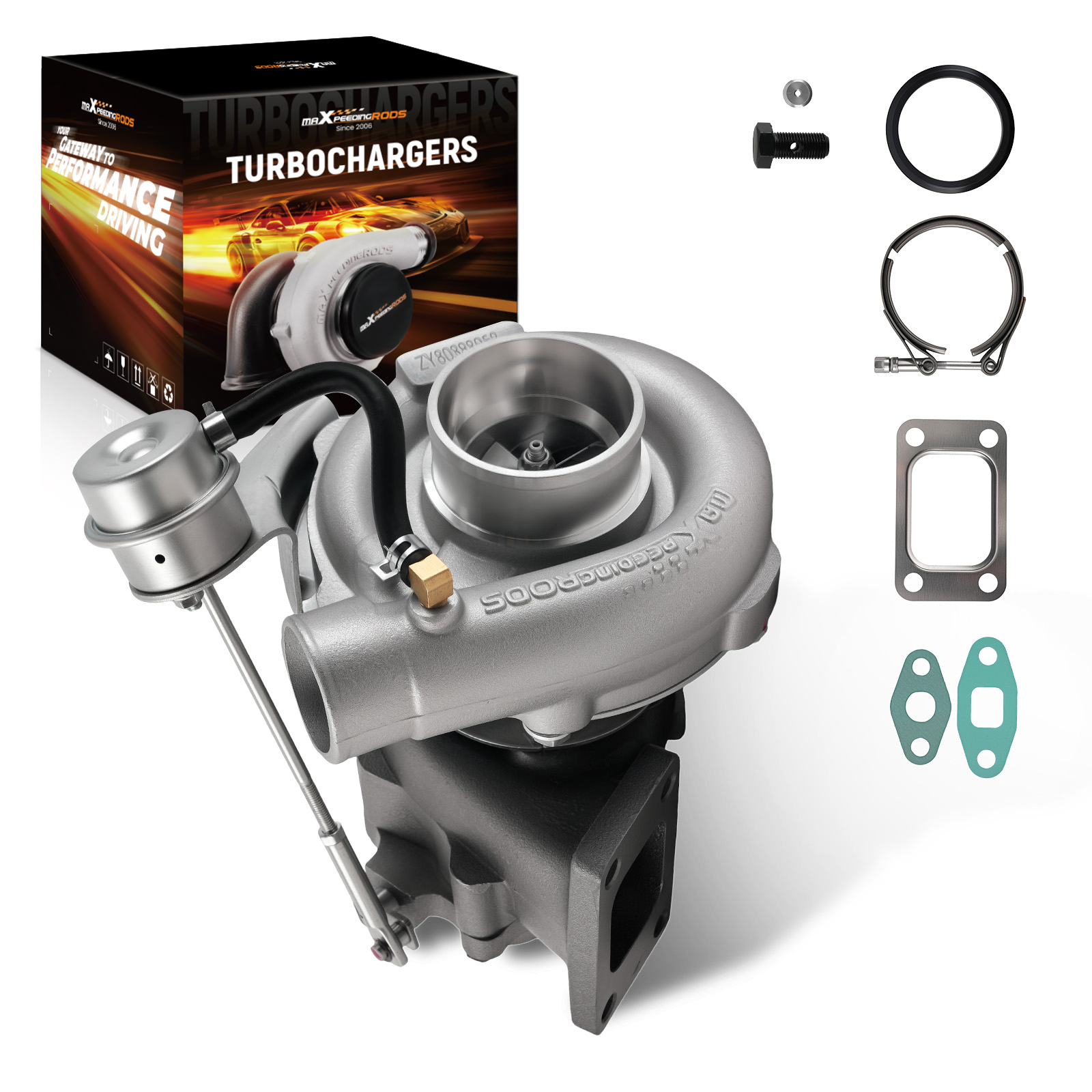 Oil Cooled Universale Turbocompressore T3 Turbo for 1.5L-2.5L Engines 0.63 .5A/R