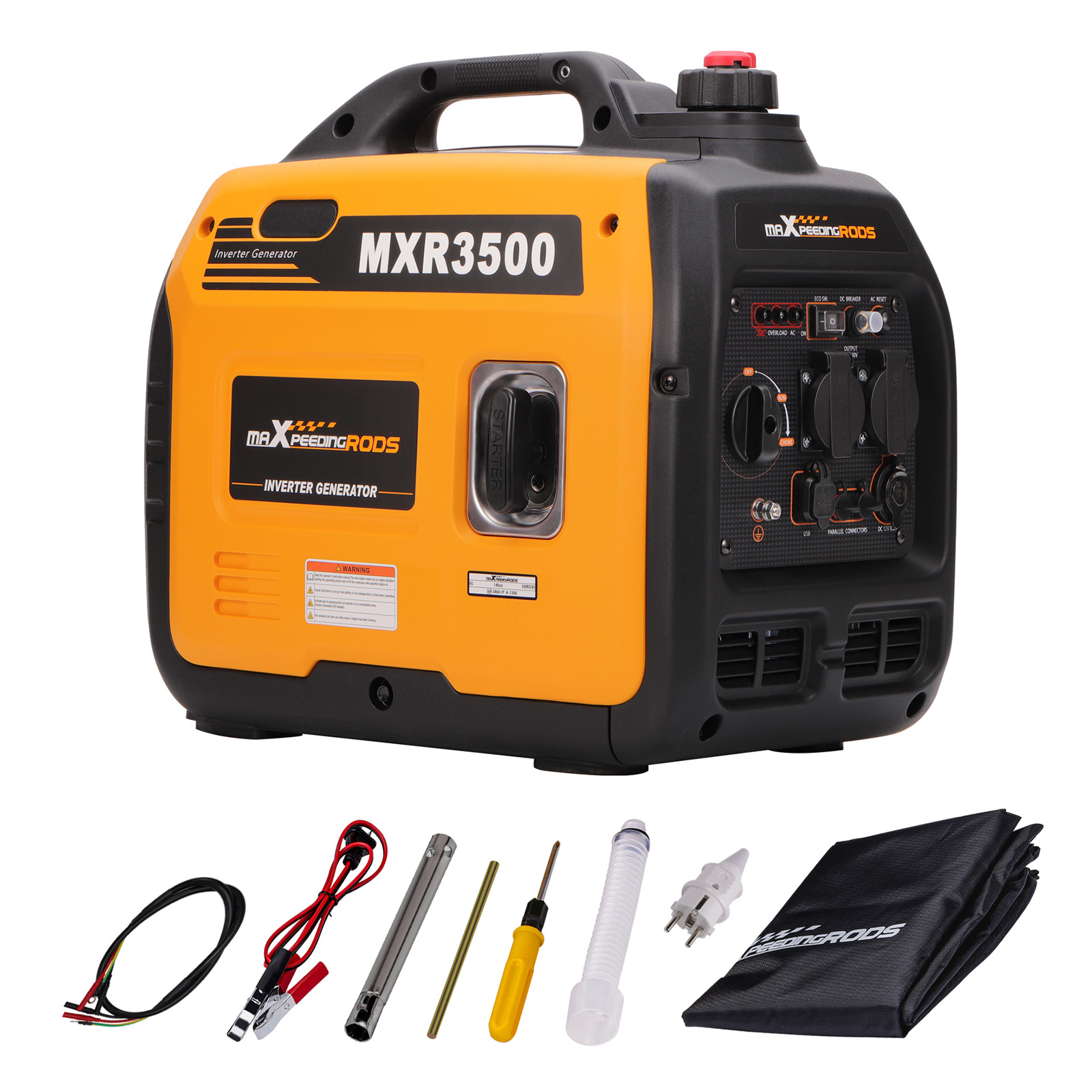 Groupe électrogène Inverter Essence 3500W WENOVUS - Silencieux, Portable Avec Roues Et USB - Pour Camping, Maison, Secours