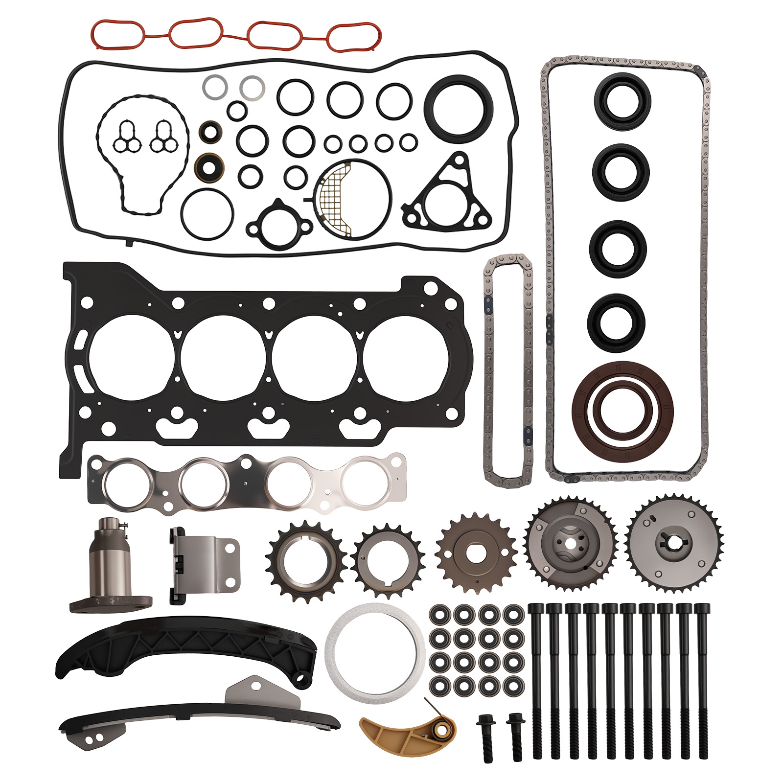 Timing Chain Kit VVT Gears Head Gasket Set for 10-15 Toyota Prius Prius 1.8L