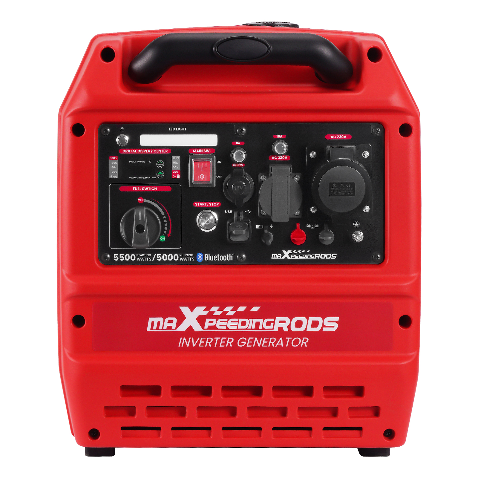 Benzin 5500W Inverter Stromerzeuger Bluetooth/Seilzugstarter/E-start Mit Rädern