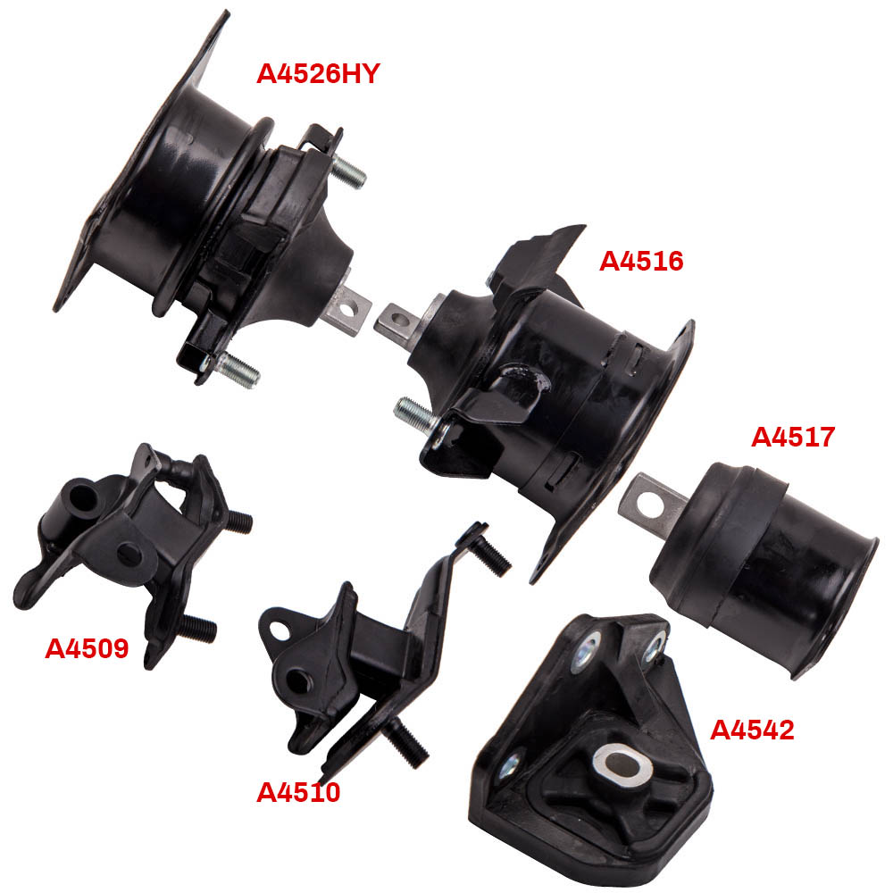 6Pcs Engine Motor Trans Mount Set For Honda Accord L4 2.4L 2003-2007 A4509 A4510