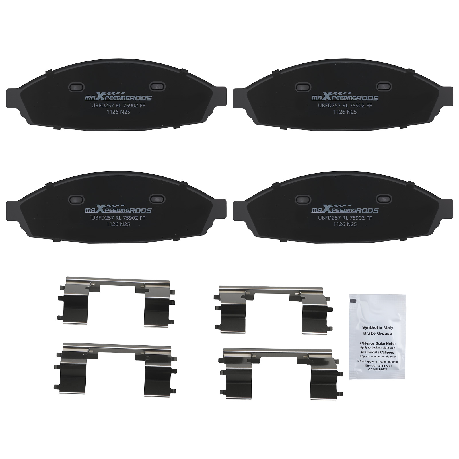 2 Pairs Front Ceramic Brake Pads Kit for Mercury Marauder/Grand Marquis 2003-11