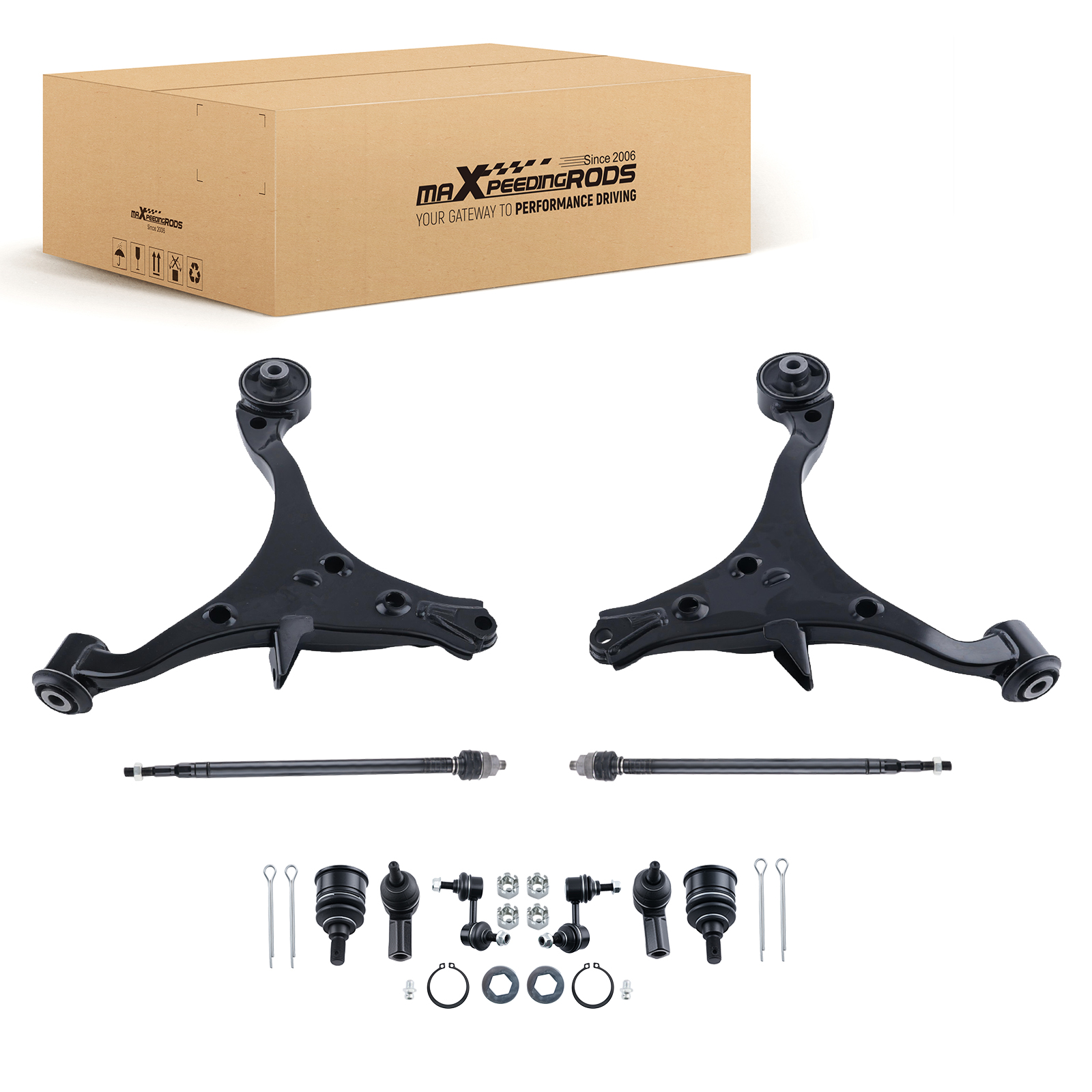 10pcs Control Arms Ball Joints Sway Bars Tie Rods Kit For 2001-2005 Honda Civic