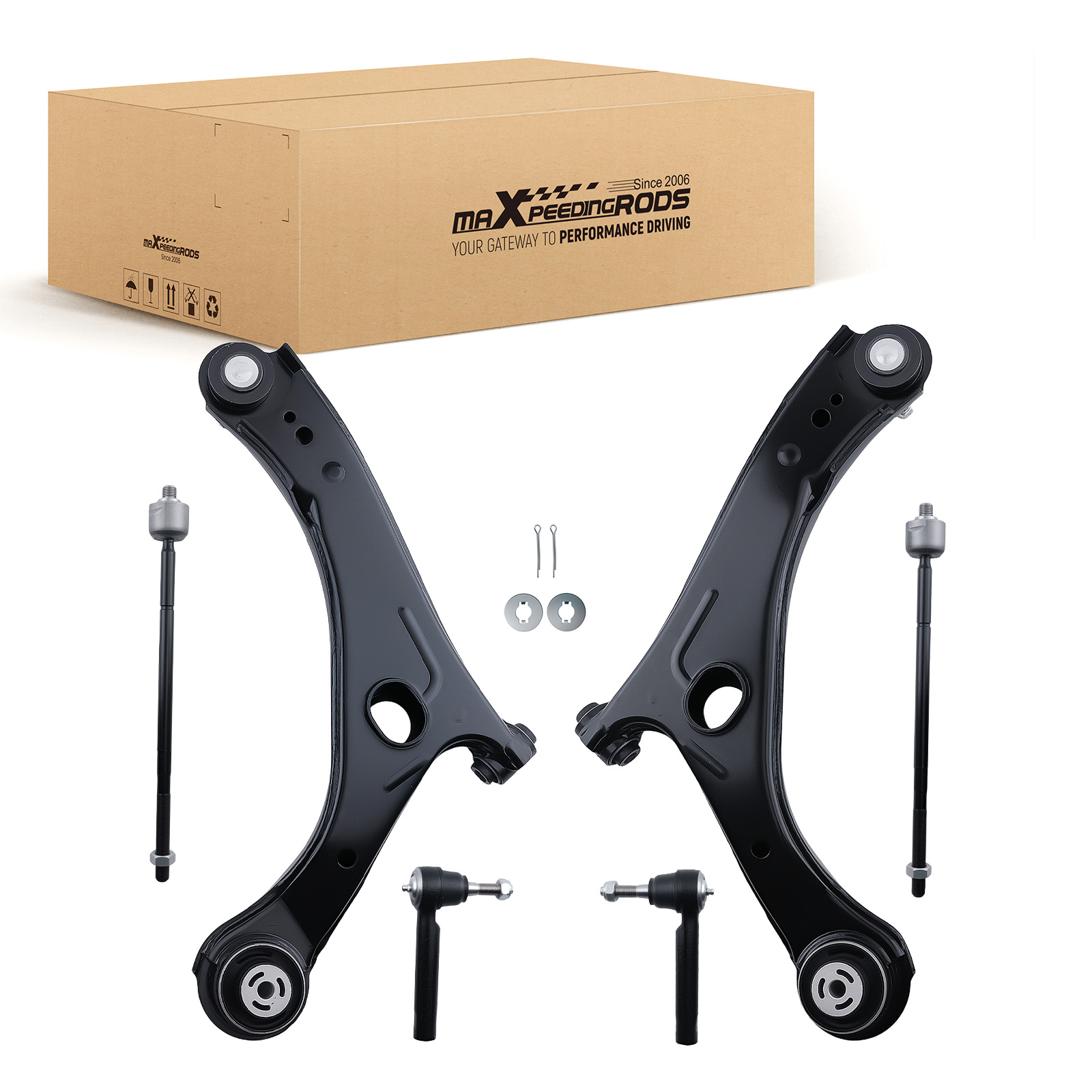 6x Front Lower Control Arms Tie Rods Kit for Town & Country Routan 2009 - 2011