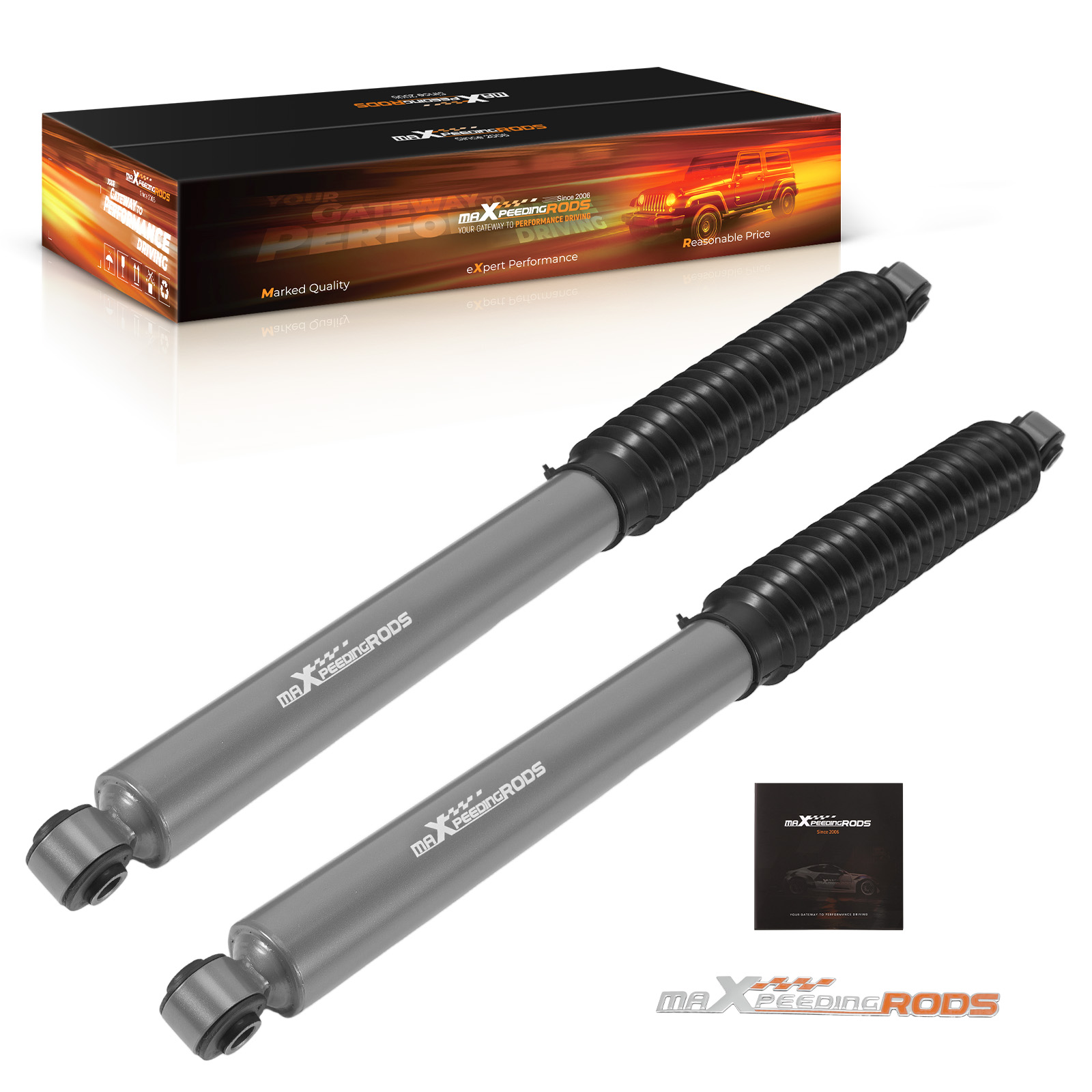 2x Rear Lift Shocks for Dodge Ram 1500 2002-2008 Nitrogen Charged 3.5-6.5