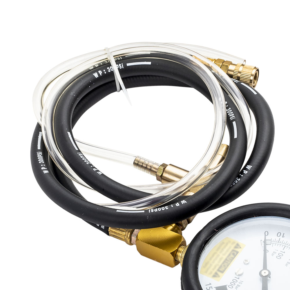 Universal Fuel Injection Gauge Pressure Tester Hoses Fittings Pump Tool