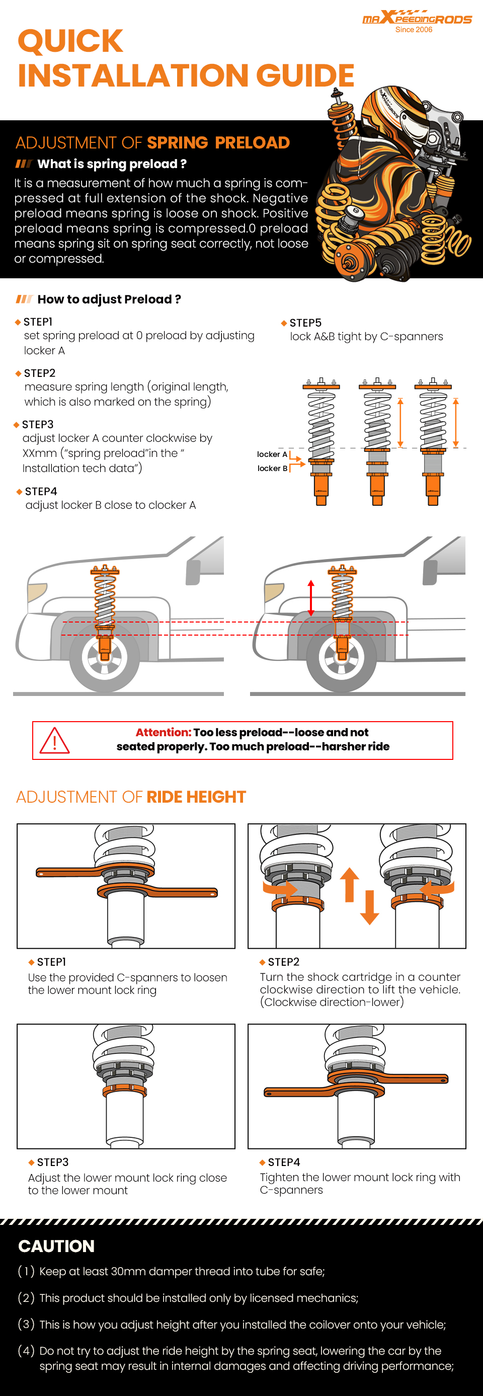 Shocks For Toyota Corolla 2003-2008 Twin-Tube Front & Rear